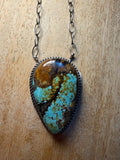Large Navajo Made Blackjack Turquoise Necklace