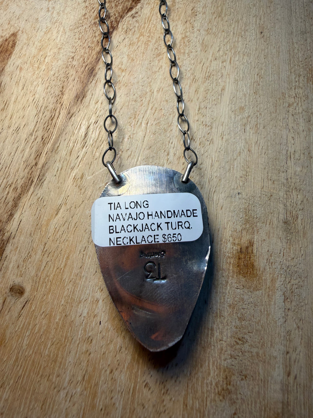 Large Navajo Made Blackjack Turquoise Necklace