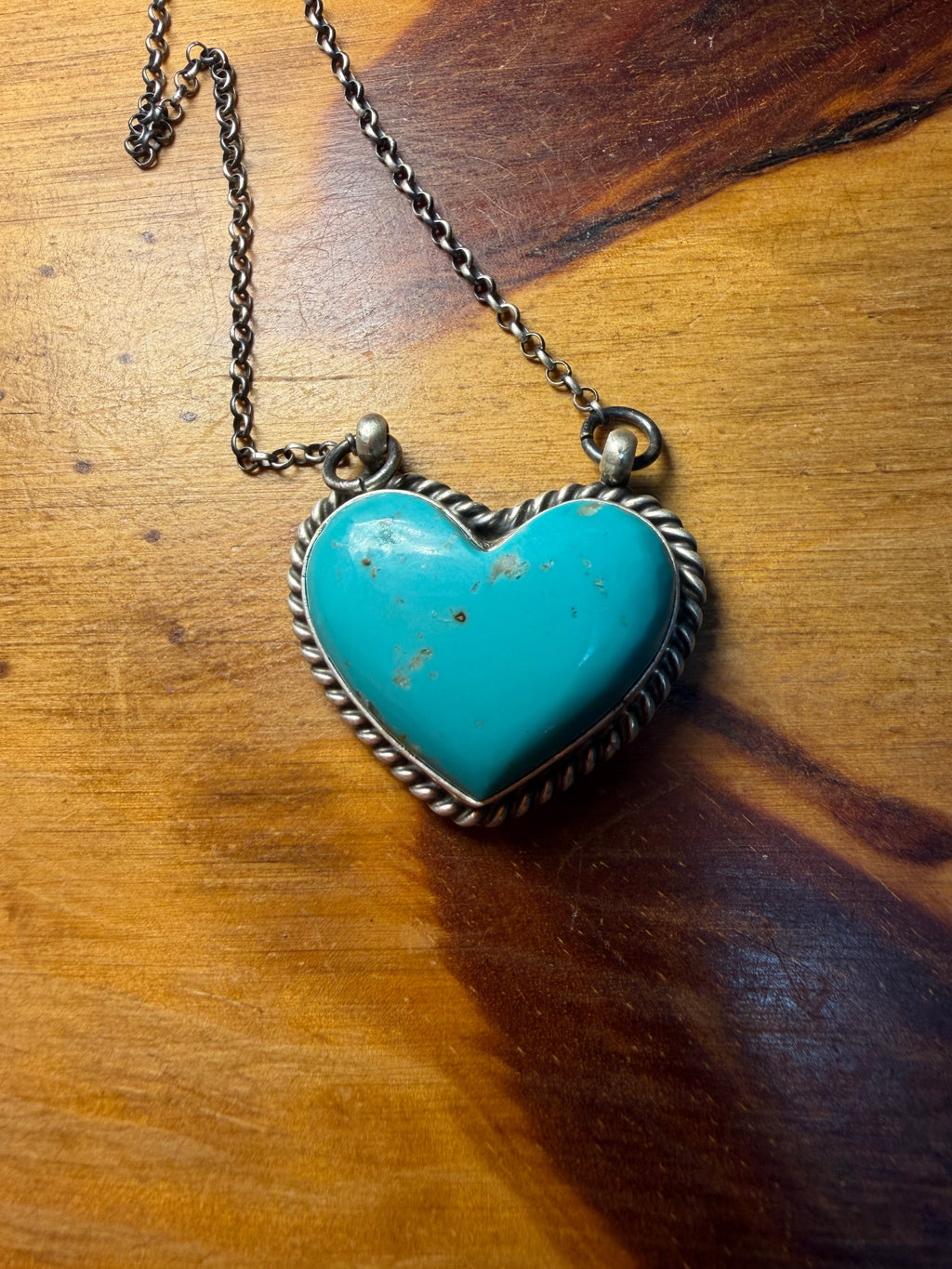 Larson Chee Navajo Heart Shaped Turquoise Necklace