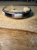 Native Black Onyx and Opal Inlay Cuff