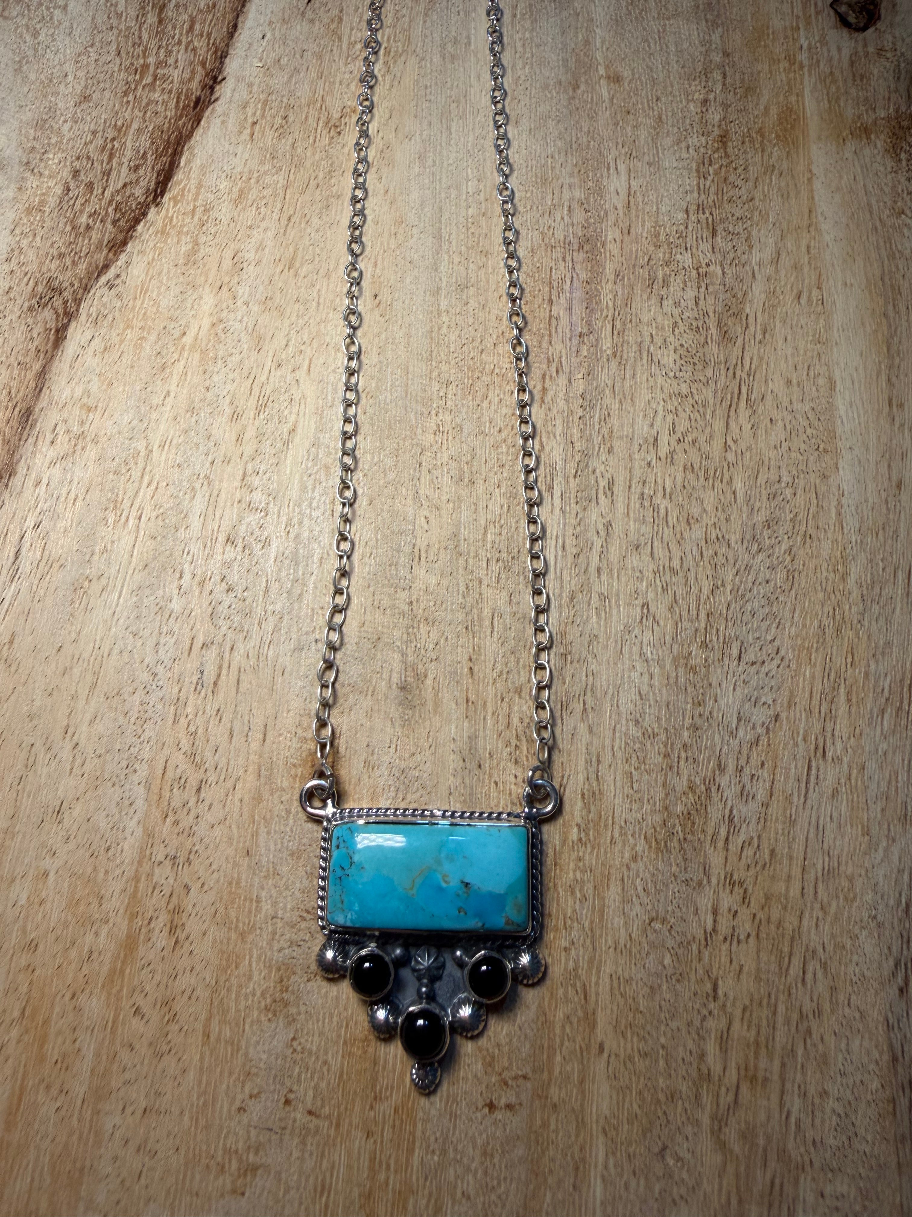 Turquoise and Black Onyx Necklace