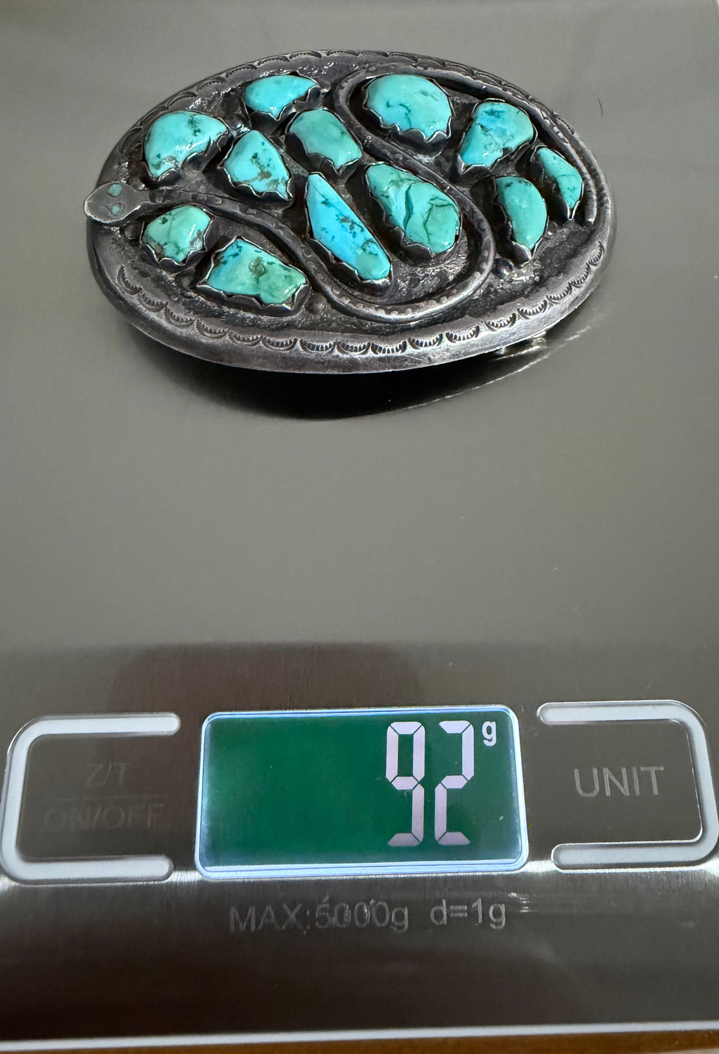 Zuni Made Gloria Garcia Turquoise Belt Buckle