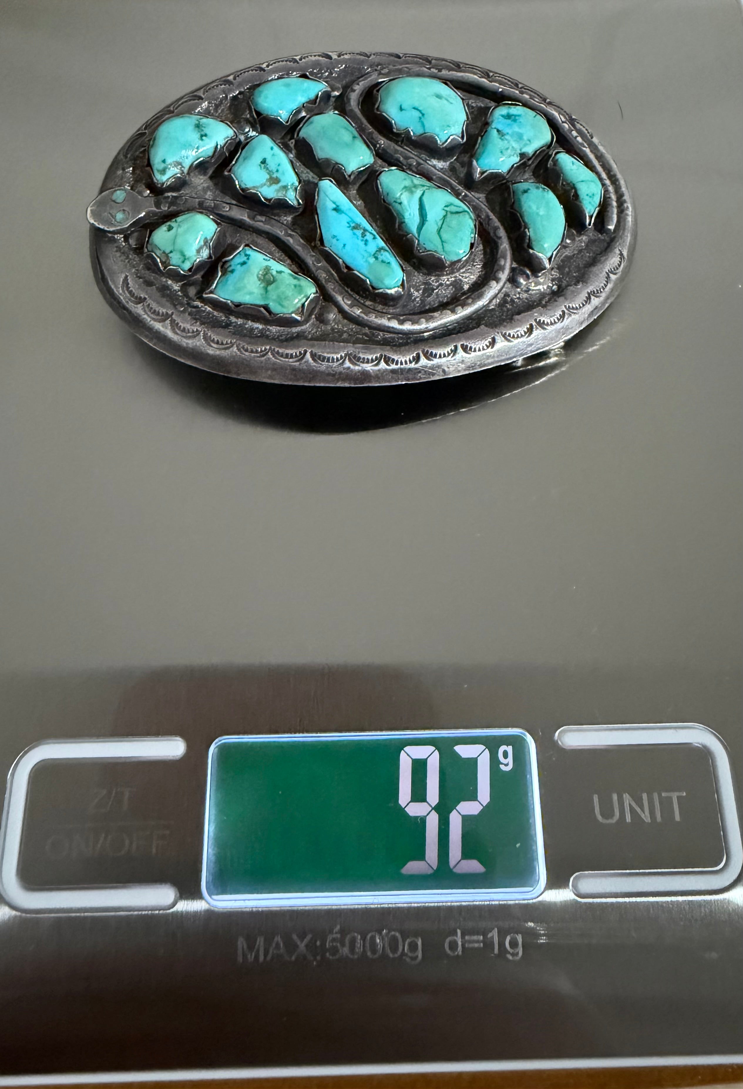 Zuni Made Gloria Garcia Turquoise Belt Buckle