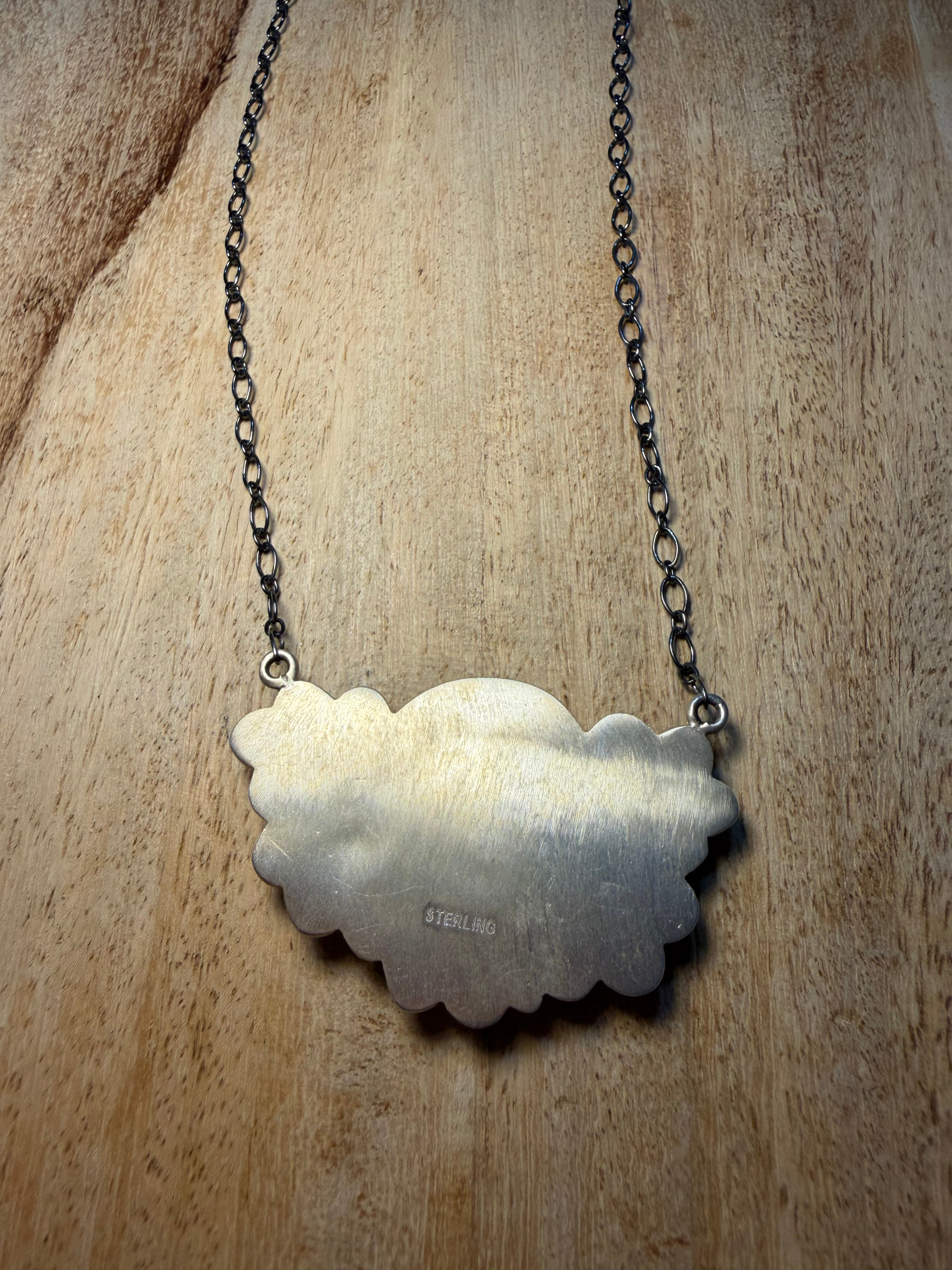 Large Blue Moon Turquoise Cluster Necklace