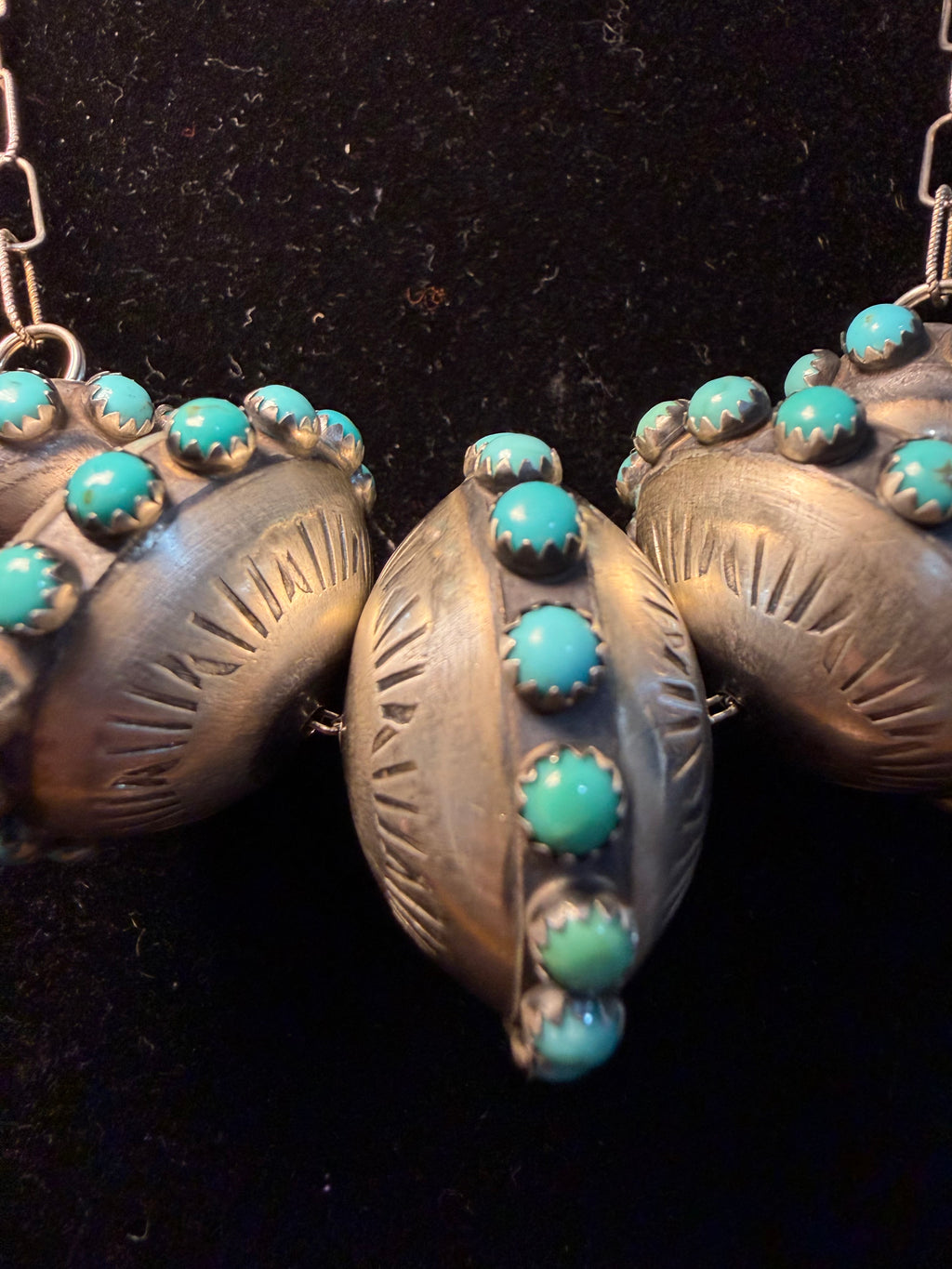 Navajo Monica Smith 5 Pearl Turquoise Necklace