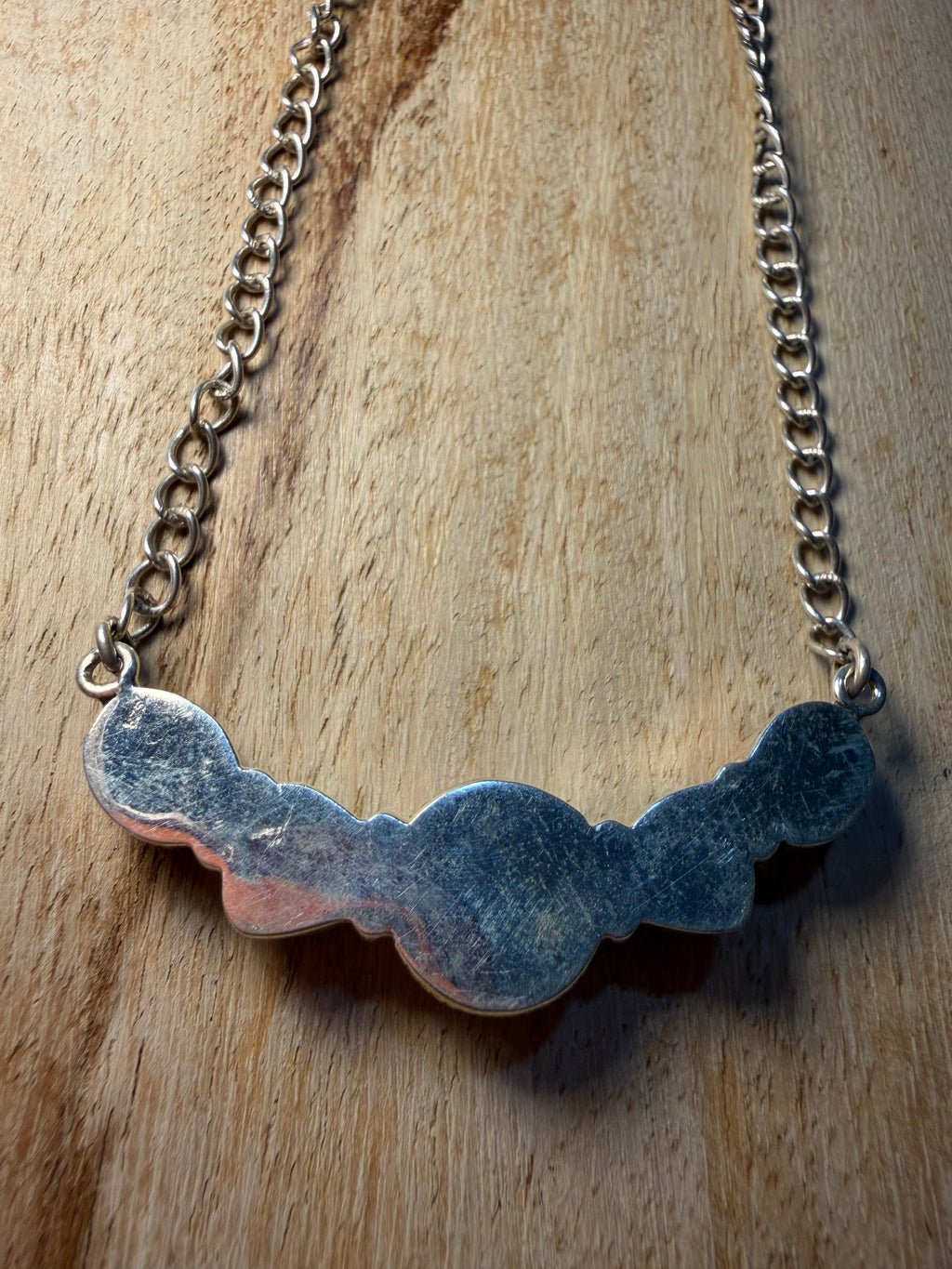 Orange Spiny and Turquoise Cluster Bar Necklace