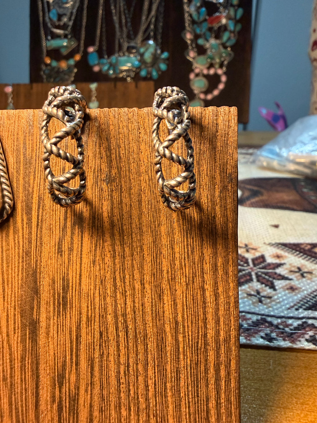 Twisted Rope Sterling Silver Hoops