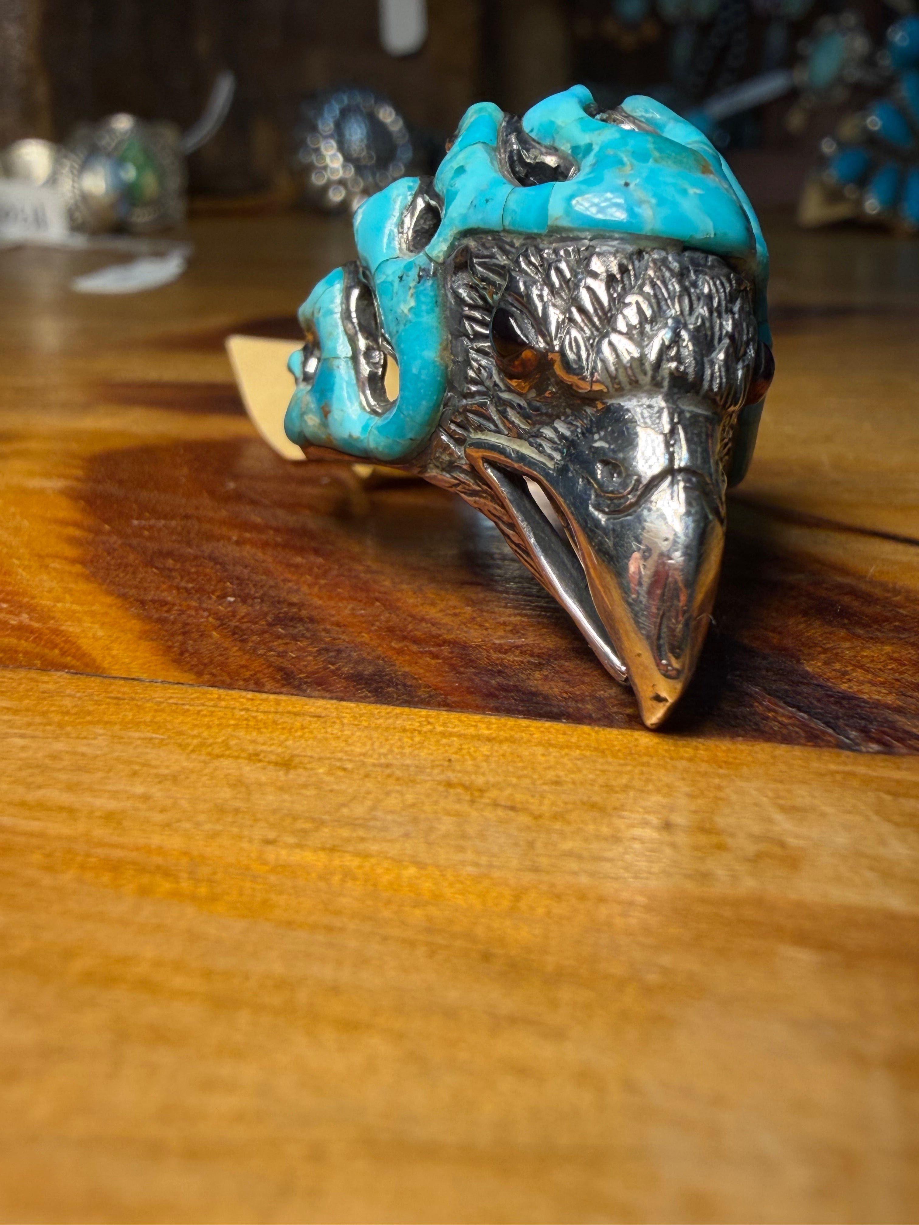 Sterling Silver and Turquoise Eagle Ring