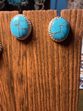 Navajo Made Turquoise Inlay Studs