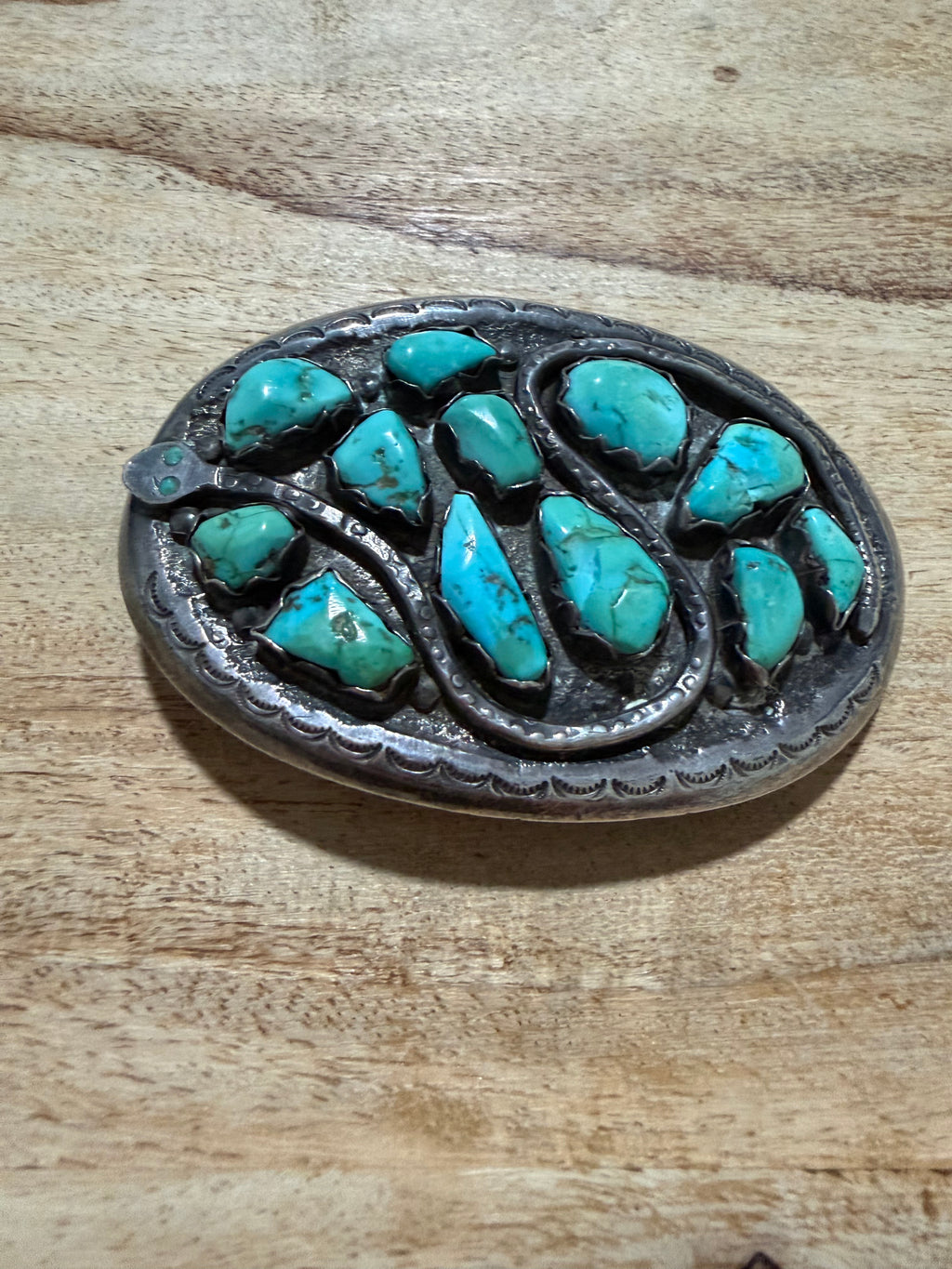 Zuni Made Gloria Garcia Turquoise Belt Buckle