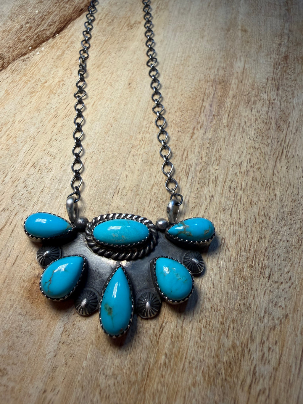 Native Half Cluster Turquoise Necklace