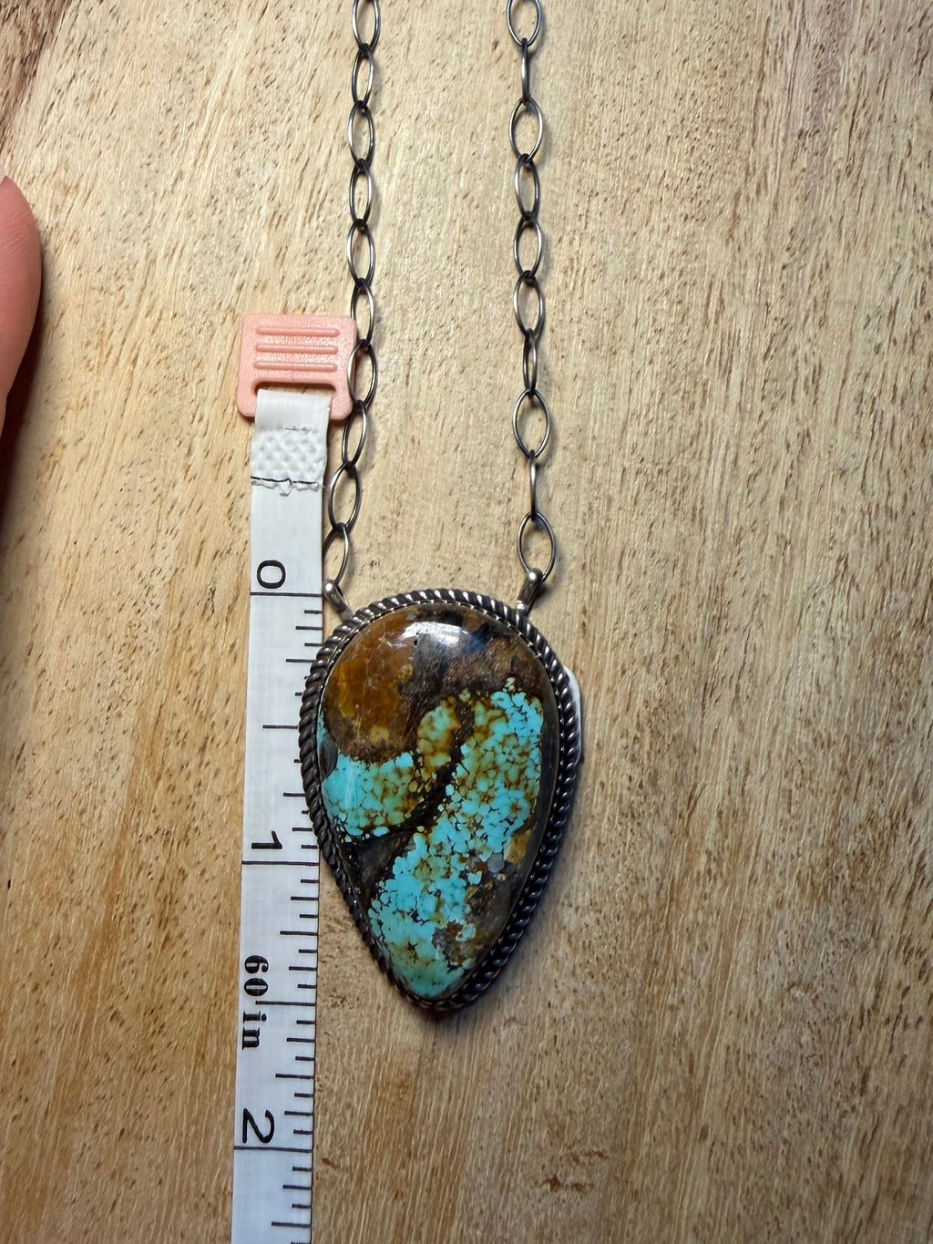 Large Navajo Made Blackjack Turquoise Necklace