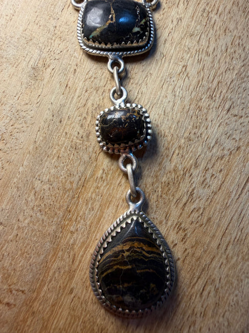 Blackjack Turquoise Lariat Necklace