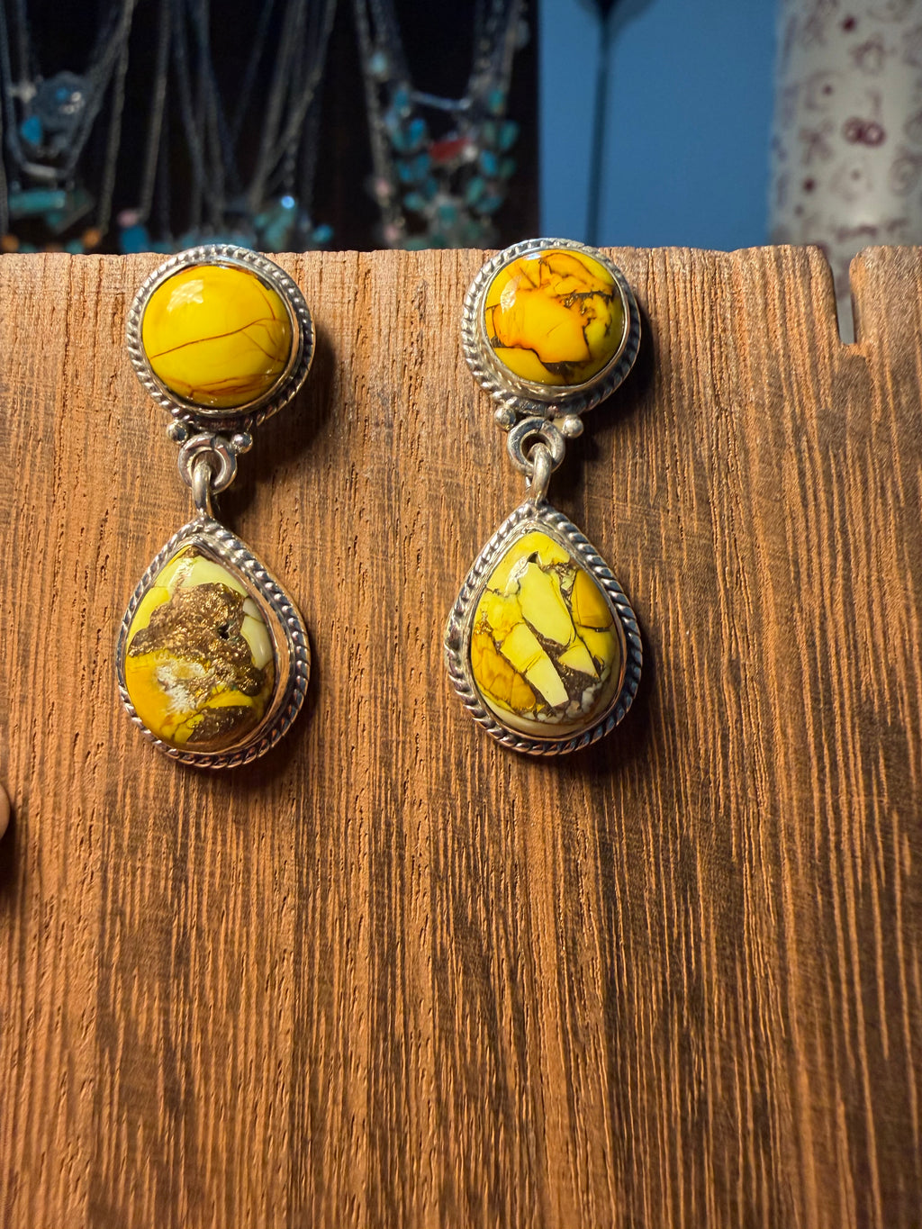 Honey Dahlia Stud Dangle Earrings