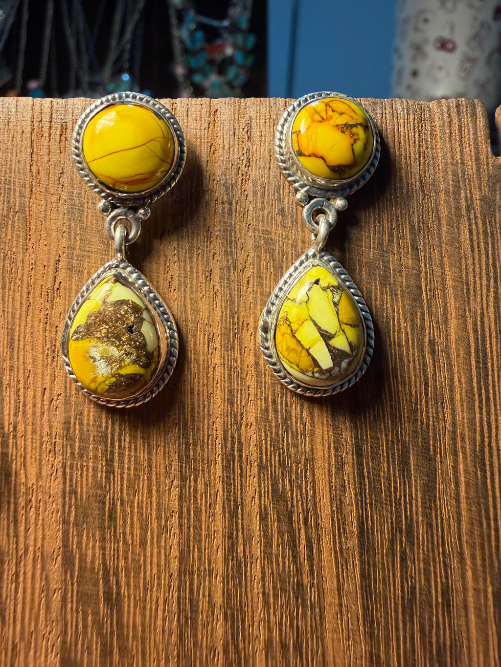 Honey Dahlia Stud Dangle Earrings