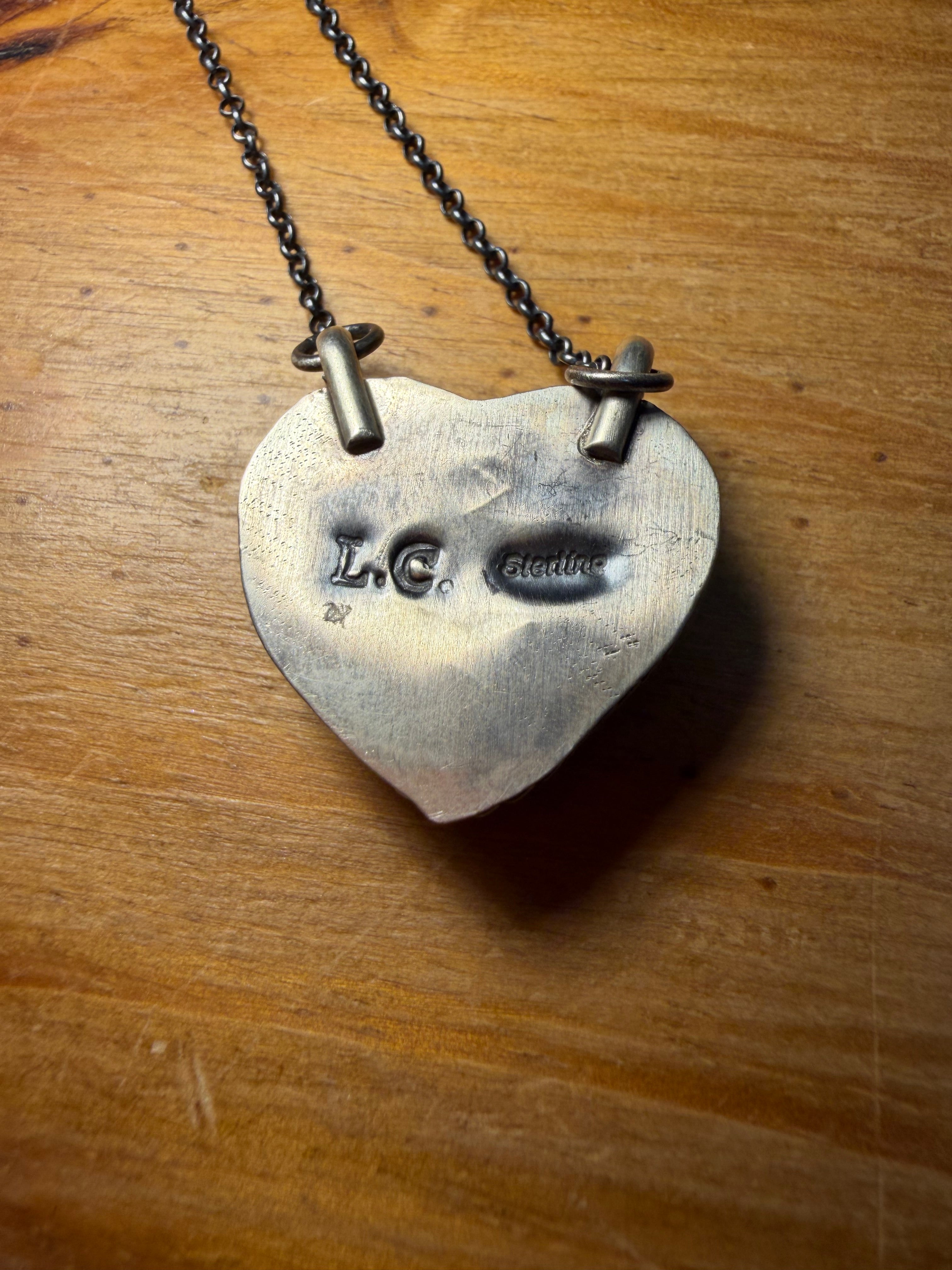 Larson Chee Navajo Turquoise Heart Necklace