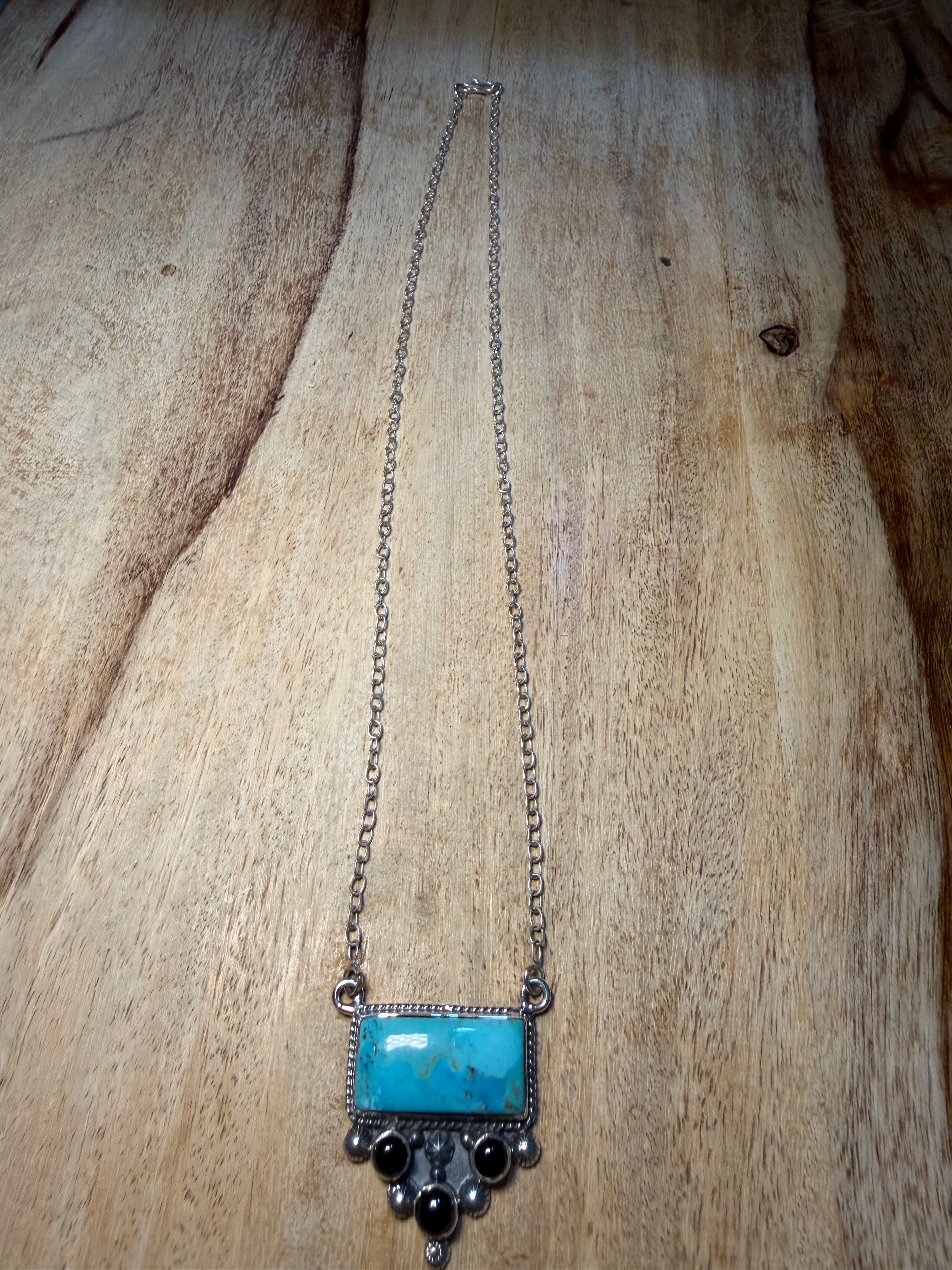 Turquoise and Black Onyx Necklace
