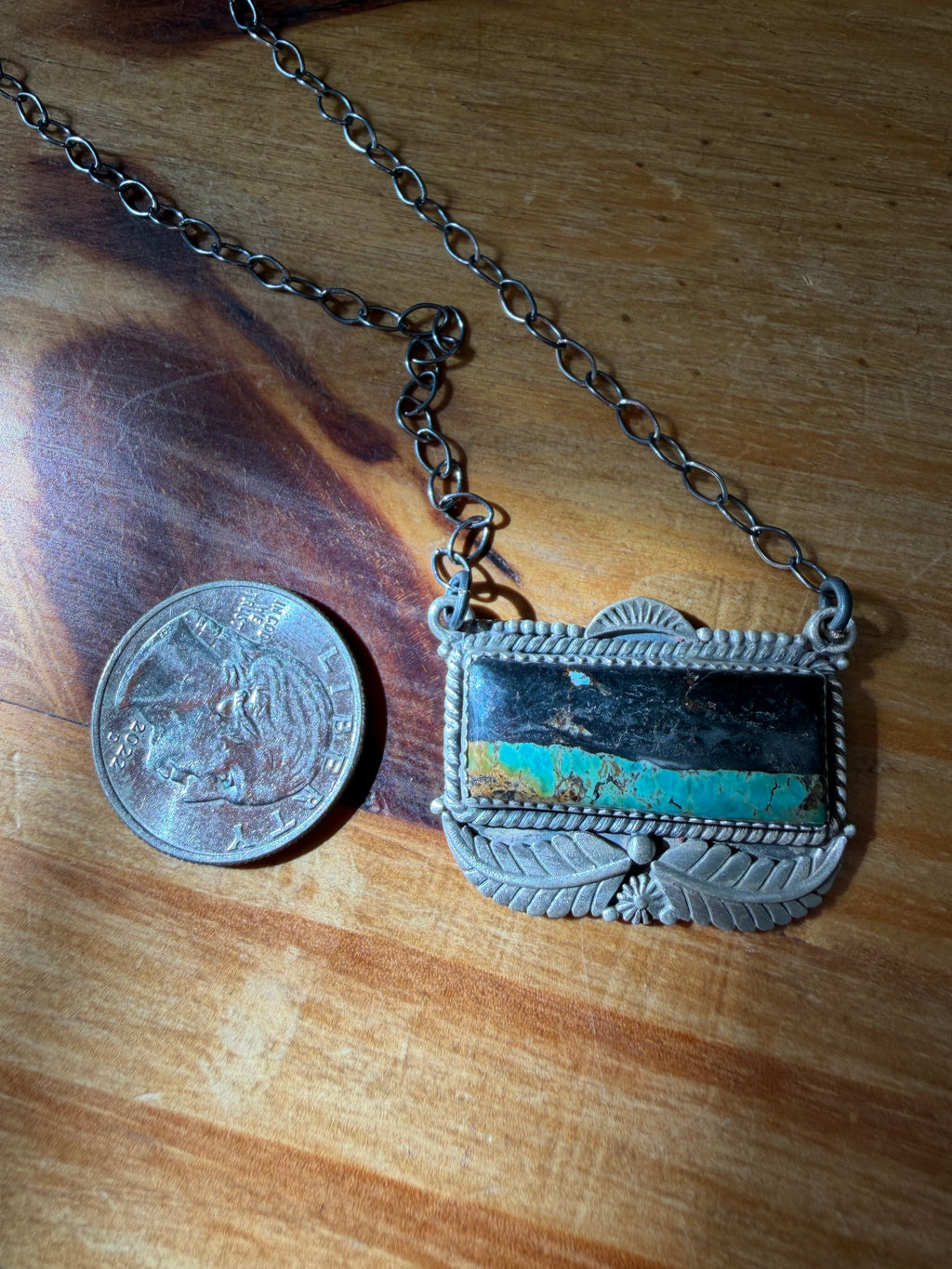 Blackjack Turquoise Bar Necklace