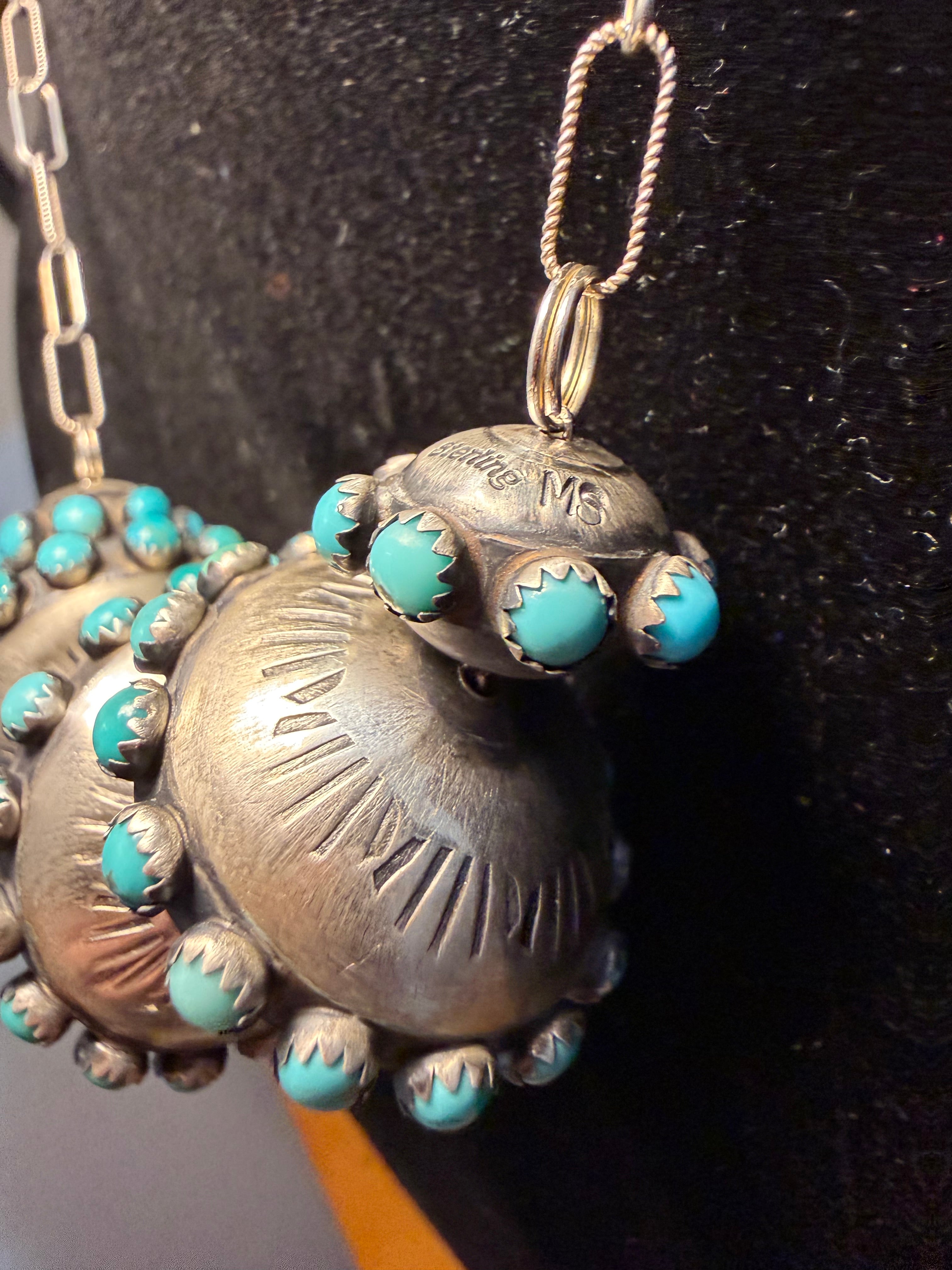 Navajo Monica Smith 5 Pearl Turquoise Necklace