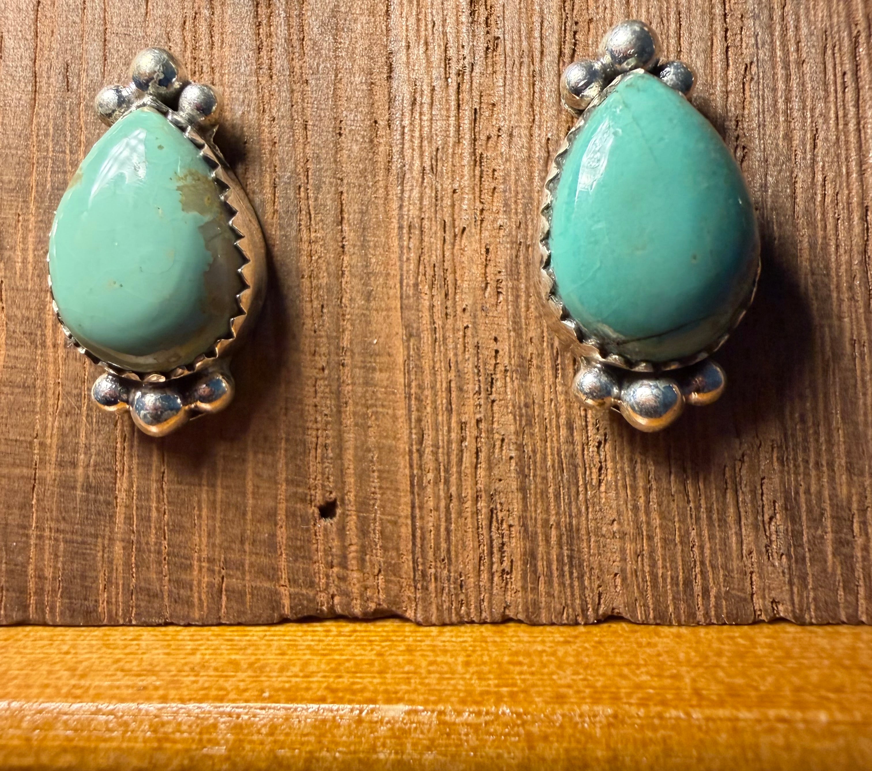 Turquoise and Sterling Silver Studs