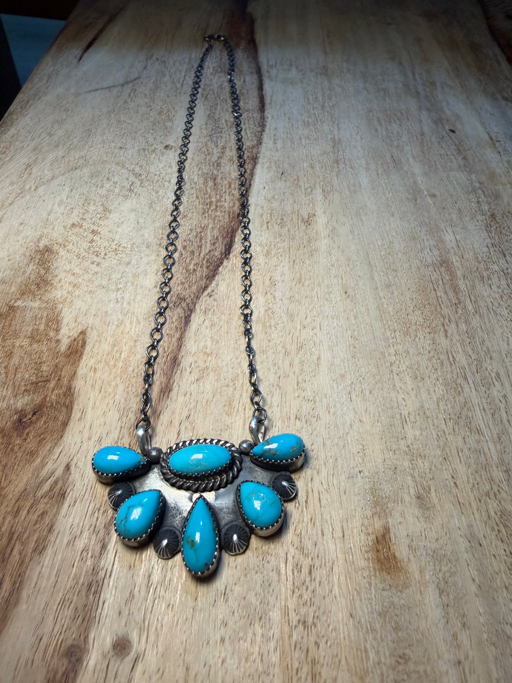 Native Half Cluster Turquoise Necklace