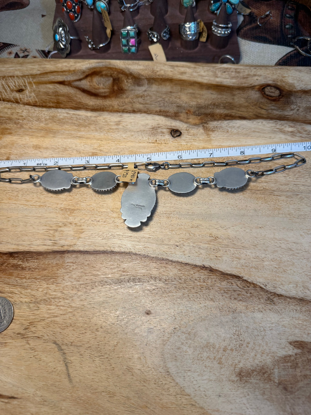 Ray Bennett Navajo Blackjack Turquoise Necklace