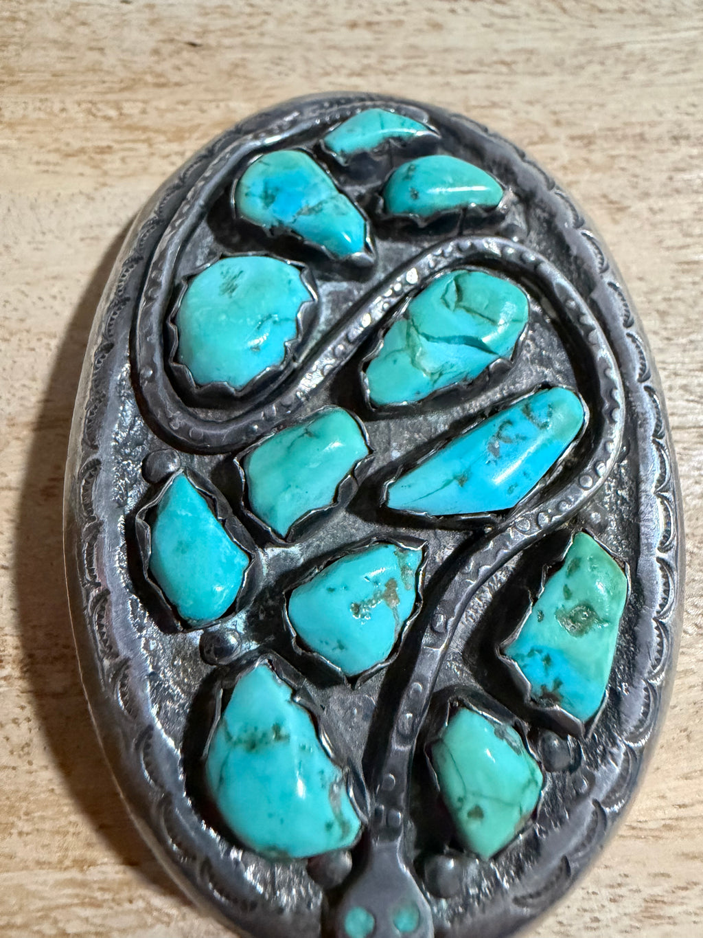 Zuni Made Gloria Garcia Turquoise Belt Buckle