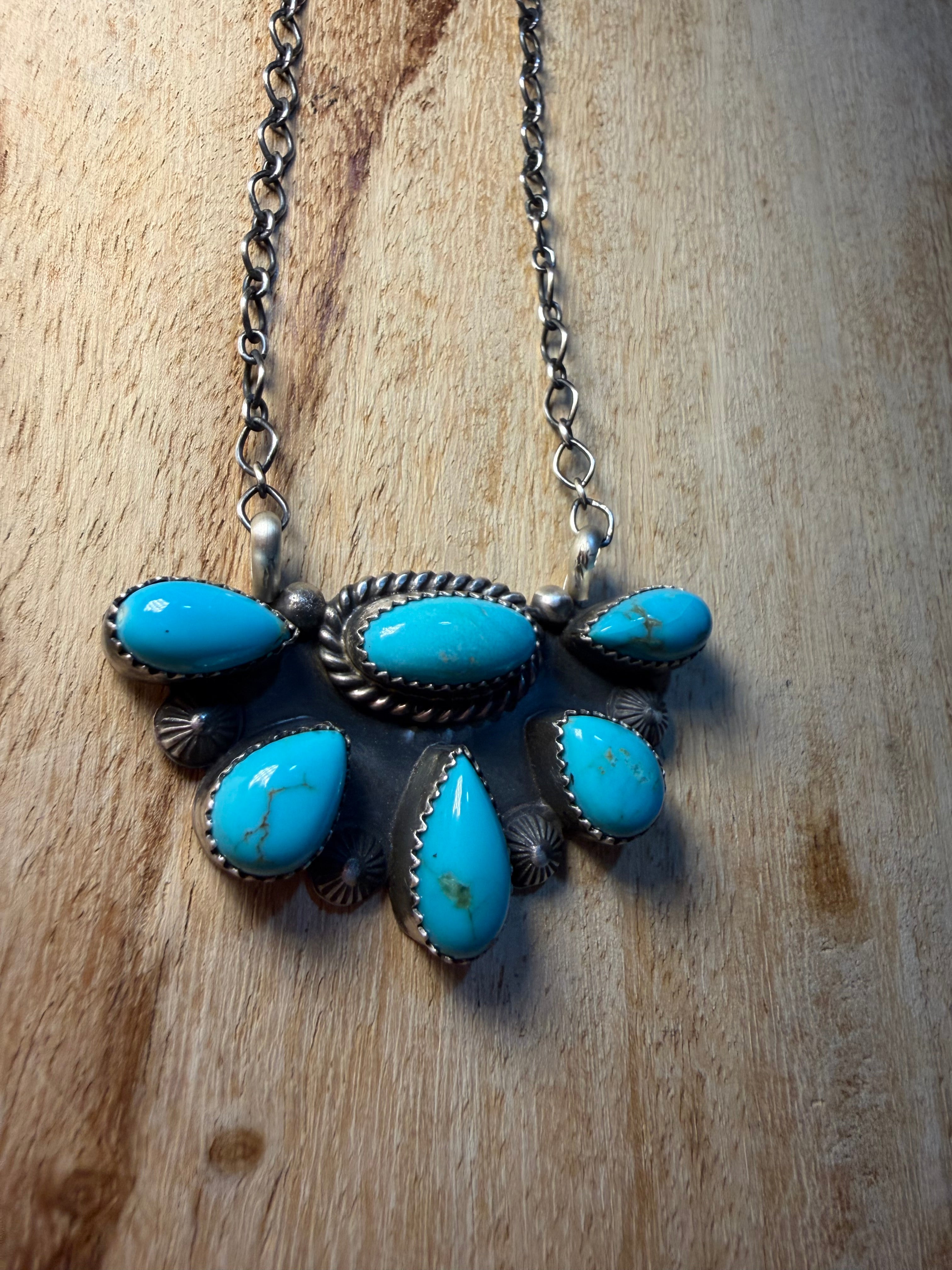 Native Half Cluster Turquoise Necklace