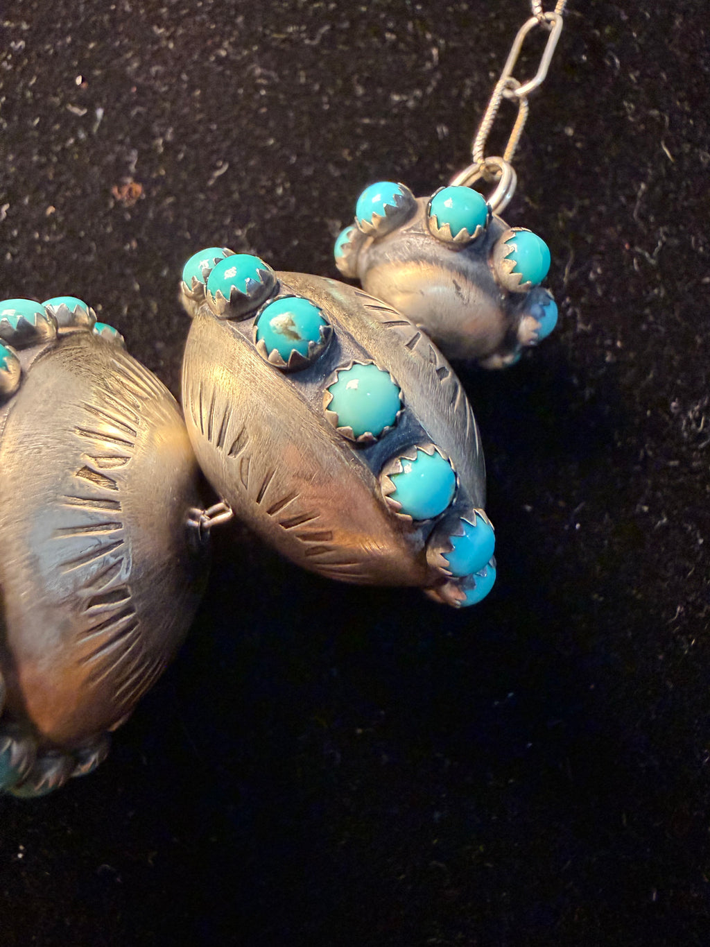 Navajo Monica Smith 5 Pearl Turquoise Necklace