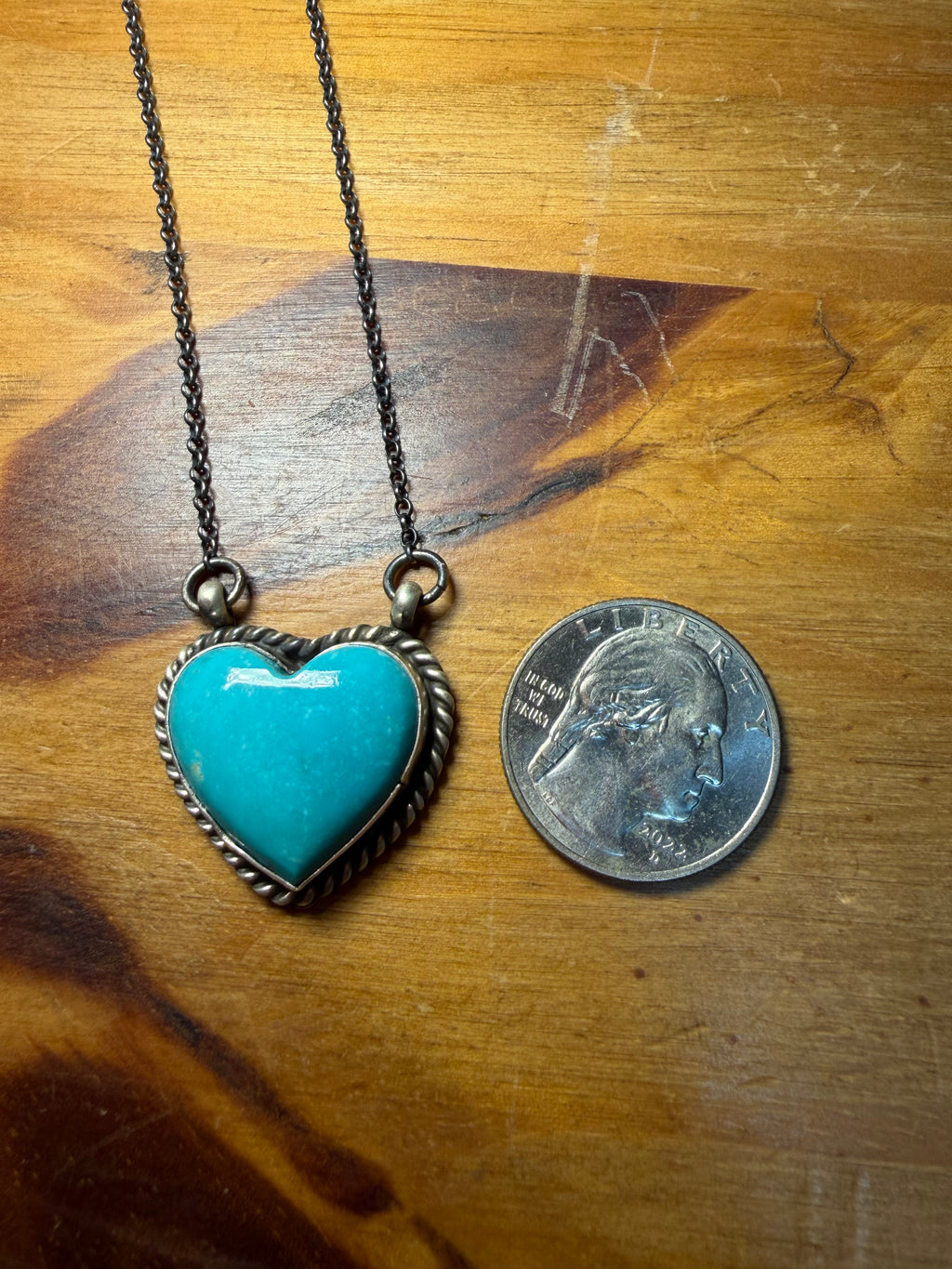 Larson Chee Navajo Turquoise Heart Necklace
