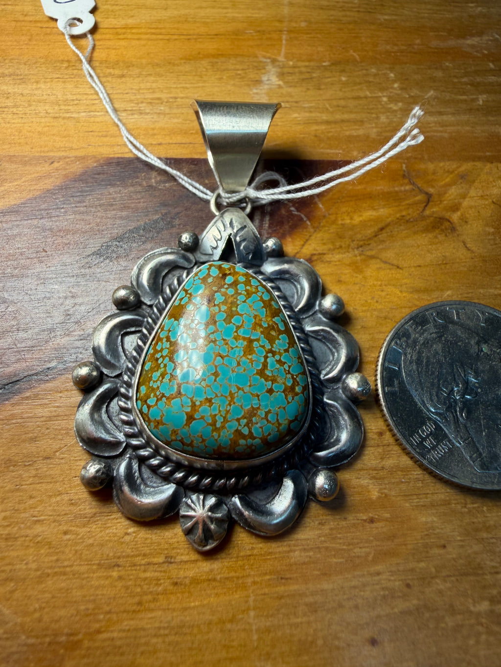 Navajo Made Mine #8 Turquoise Large Pendant