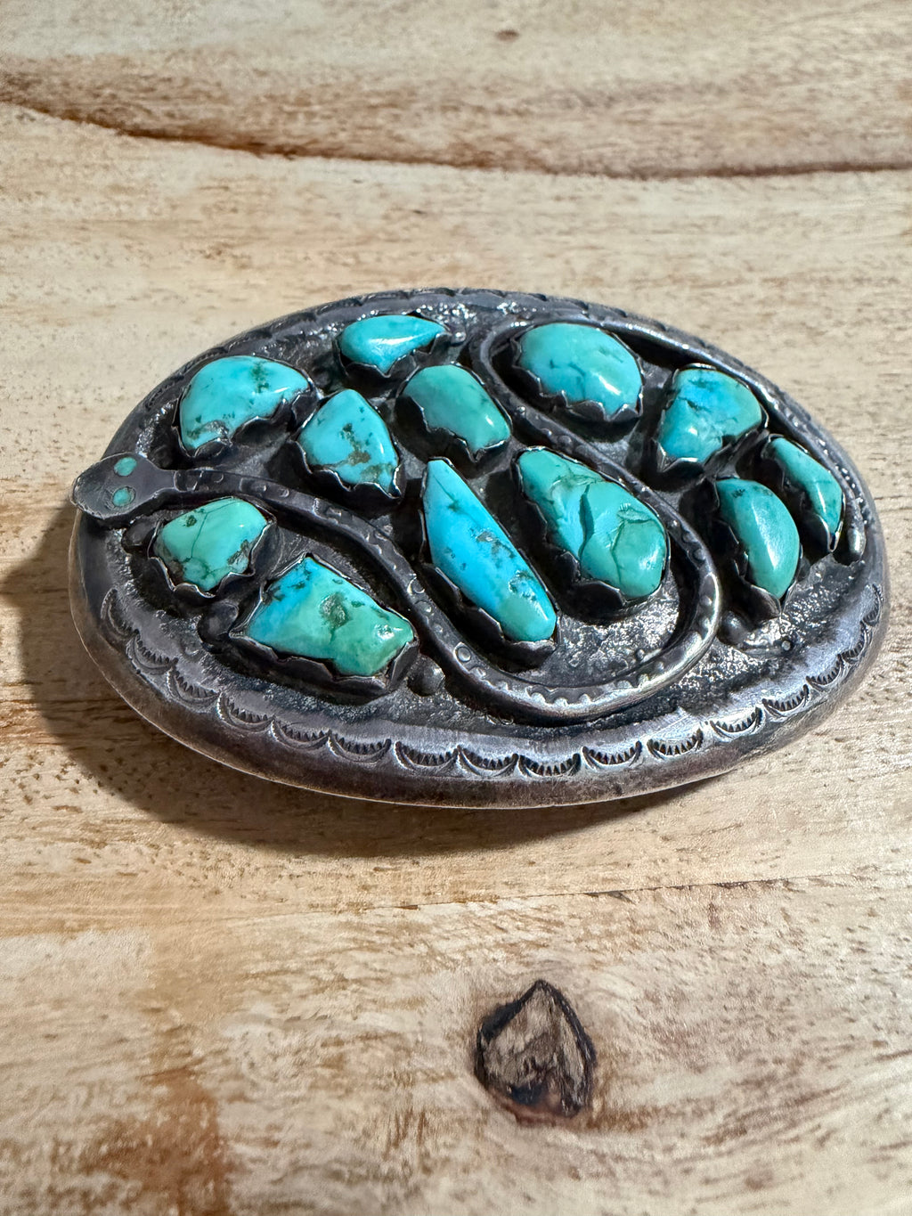 Zuni Made Gloria Garcia Turquoise Belt Buckle
