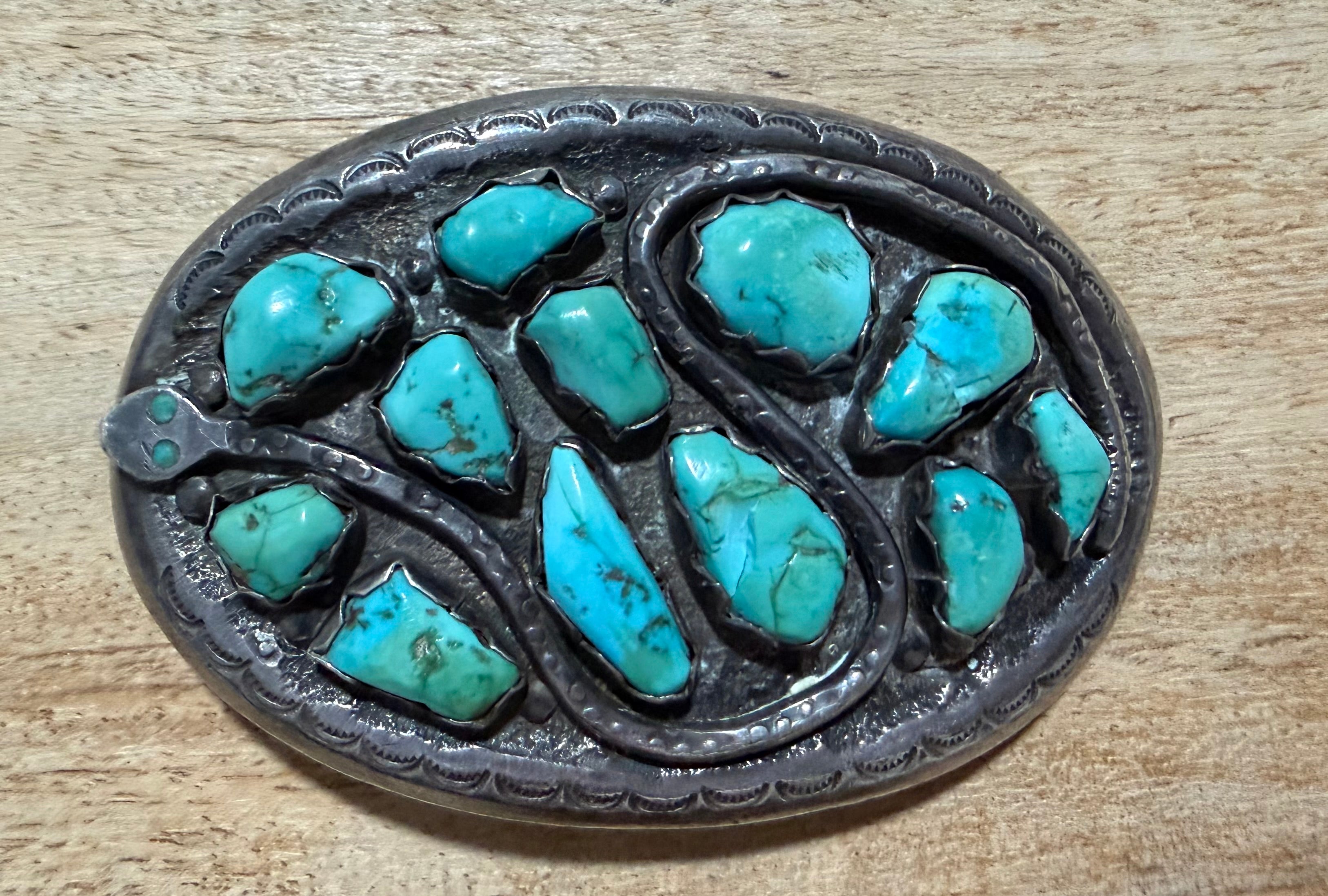 Zuni Made Gloria Garcia Turquoise Belt Buckle