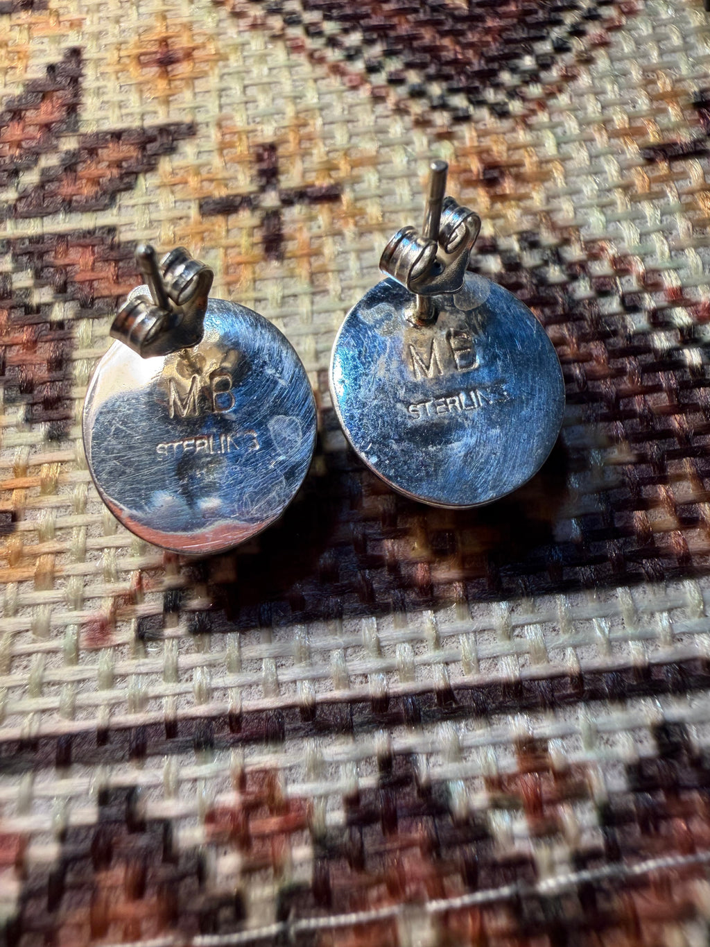 Navajo Made Turquoise Inlay Studs