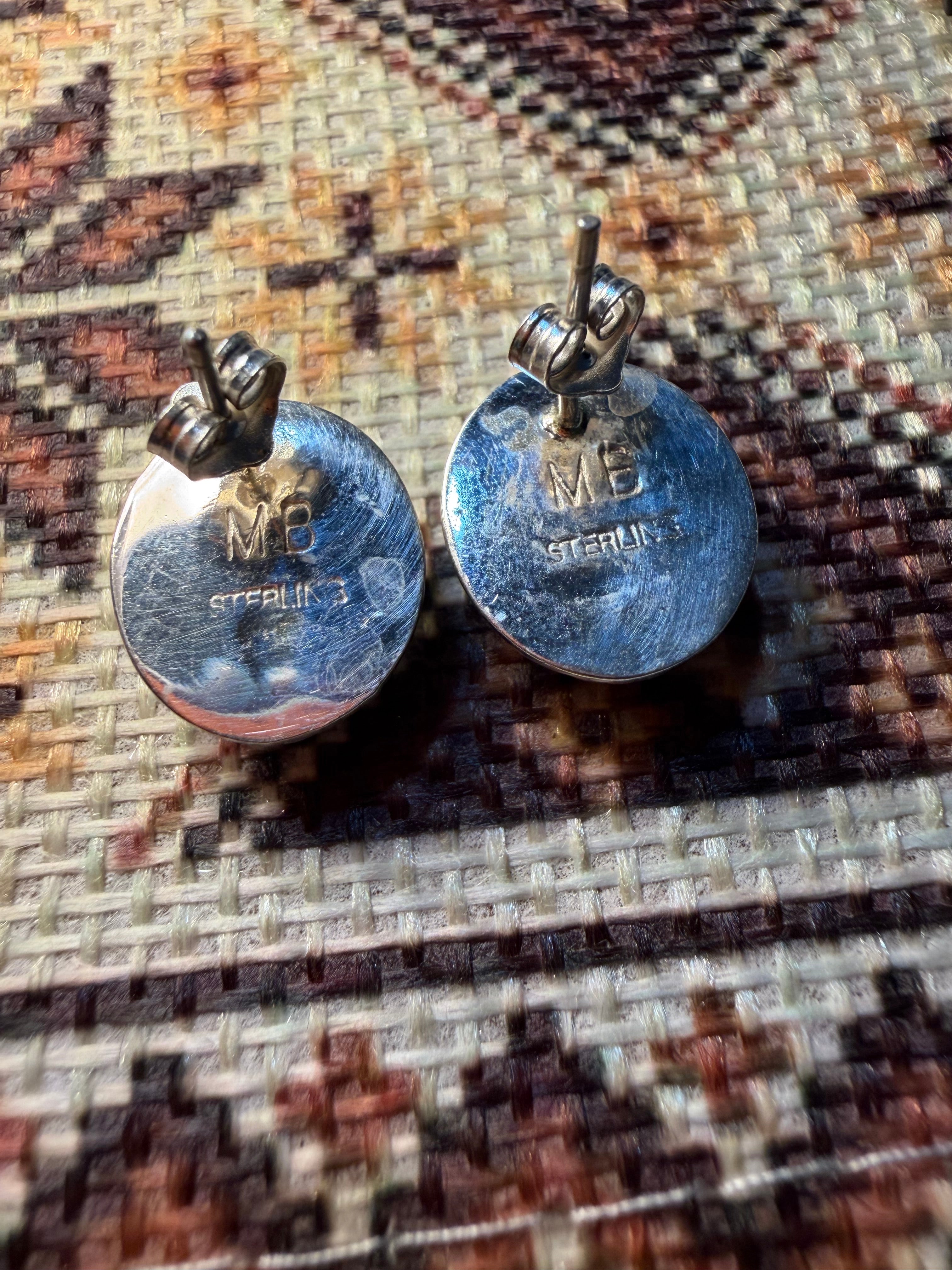 Navajo Made Turquoise Inlay Studs