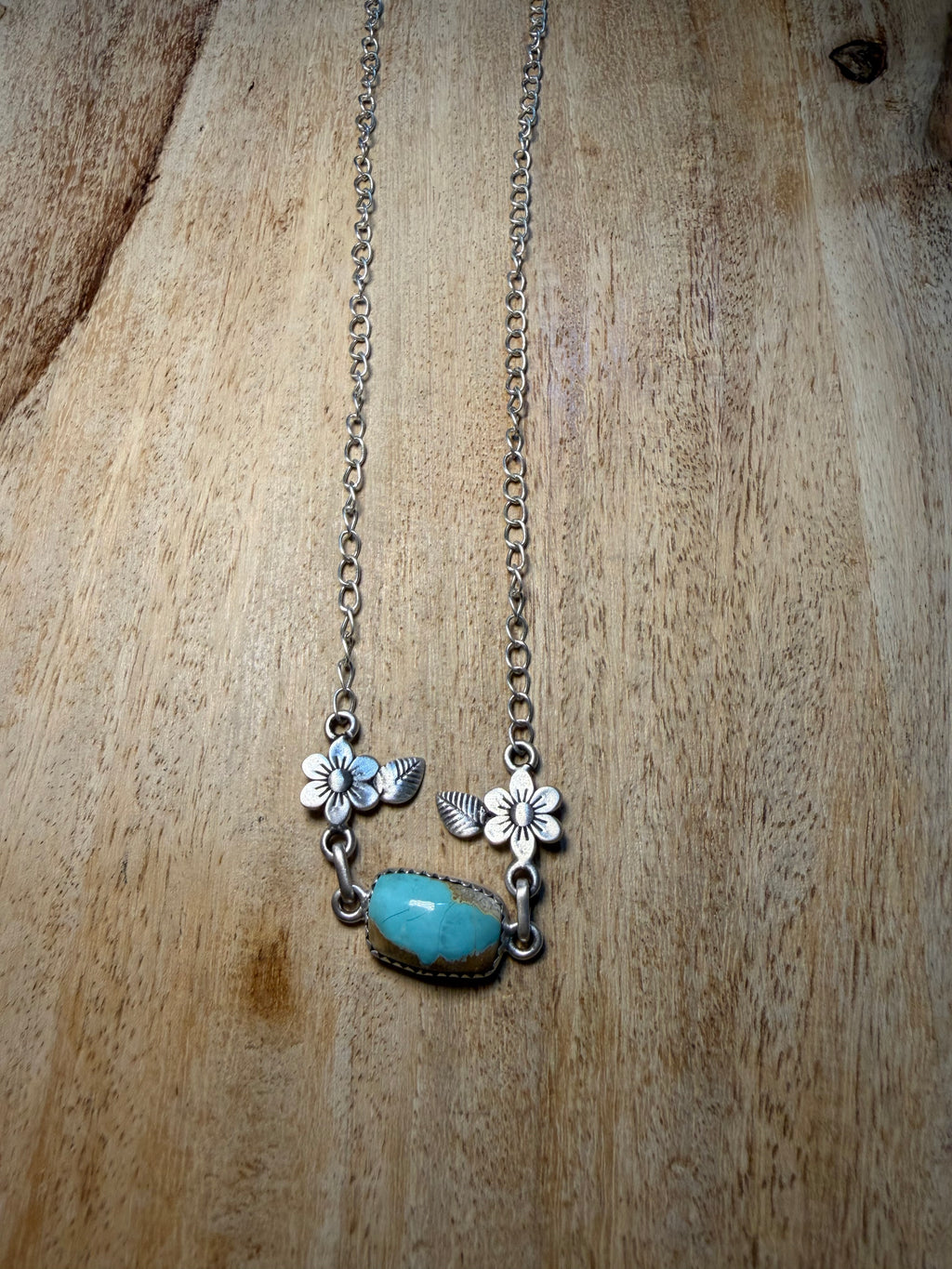 Royston Turquoise Dainty Flower Necklace