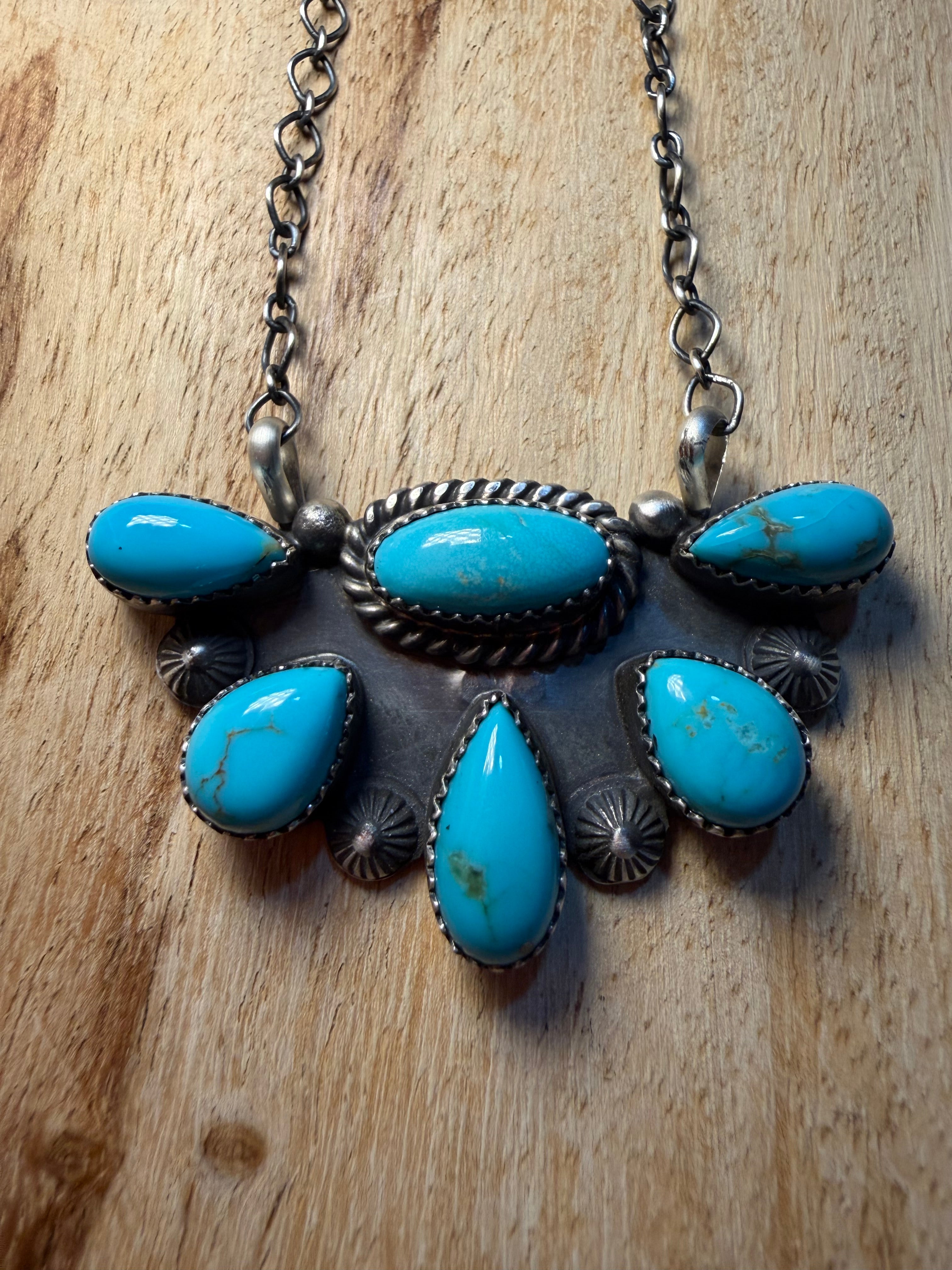 Native Half Cluster Turquoise Necklace