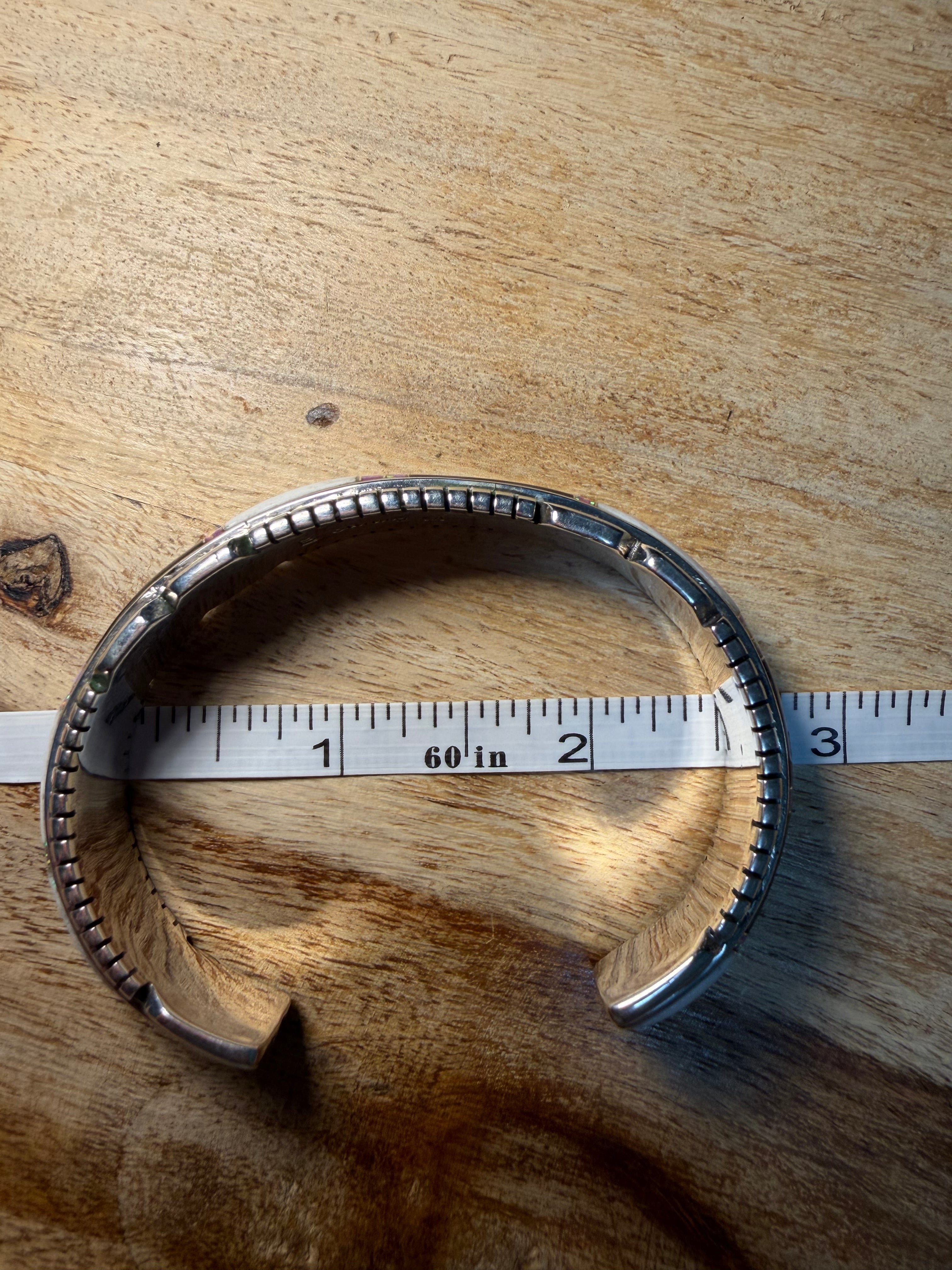 Native Black Onyx and Opal Inlay Cuff
