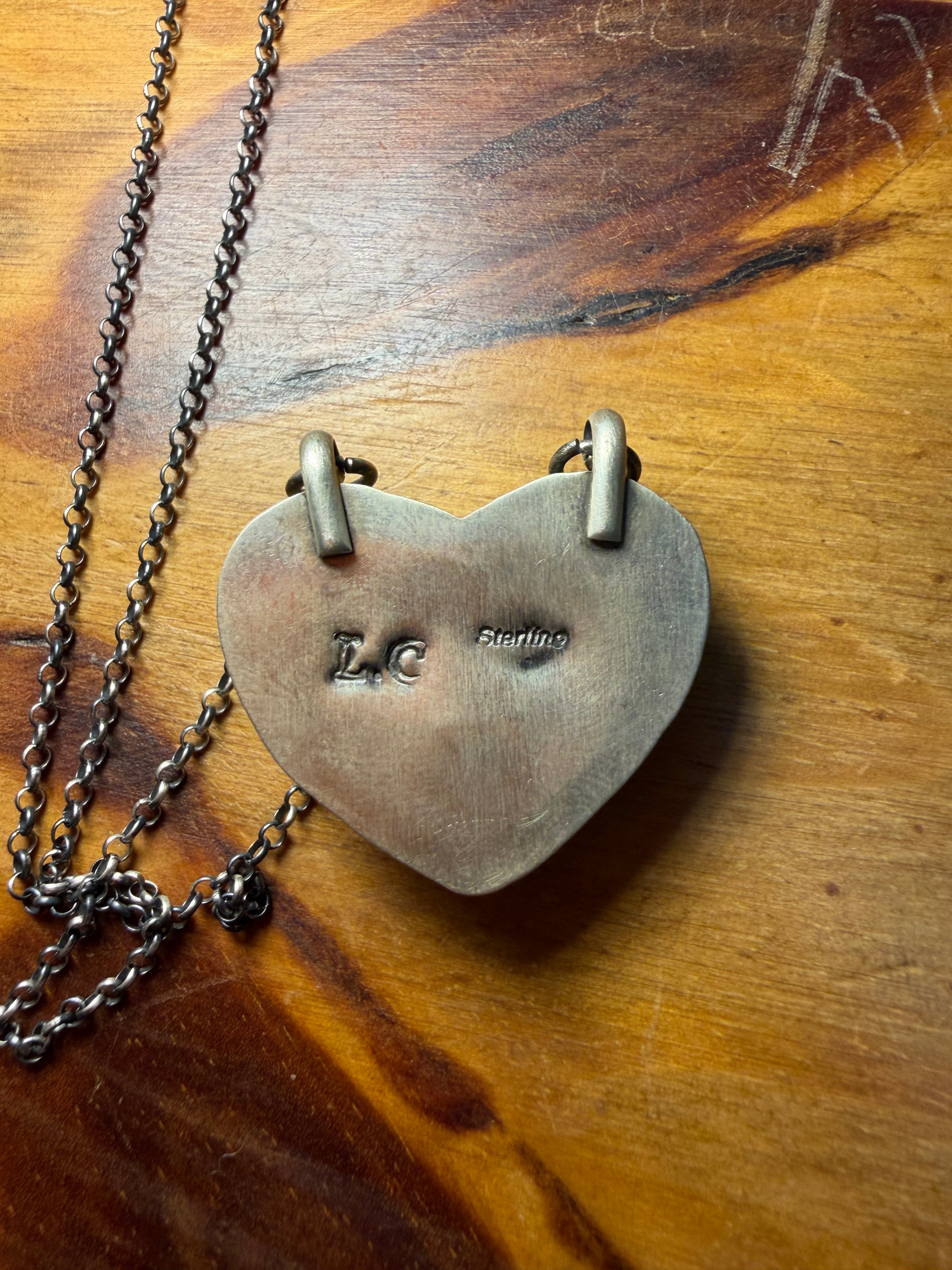 Larson Chee Navajo Heart Shaped Turquoise Necklace