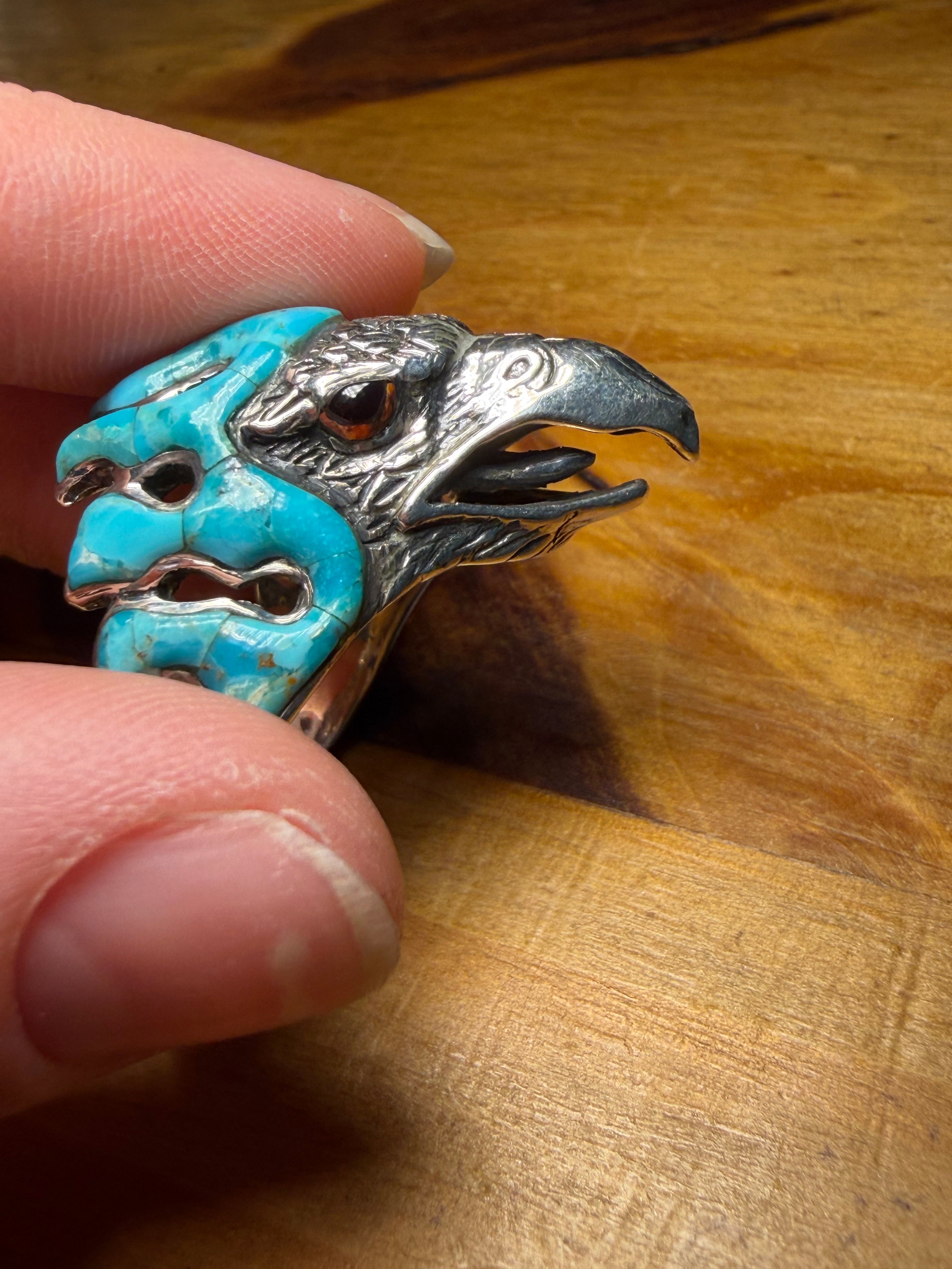 Sterling Silver and Turquoise Eagle Ring