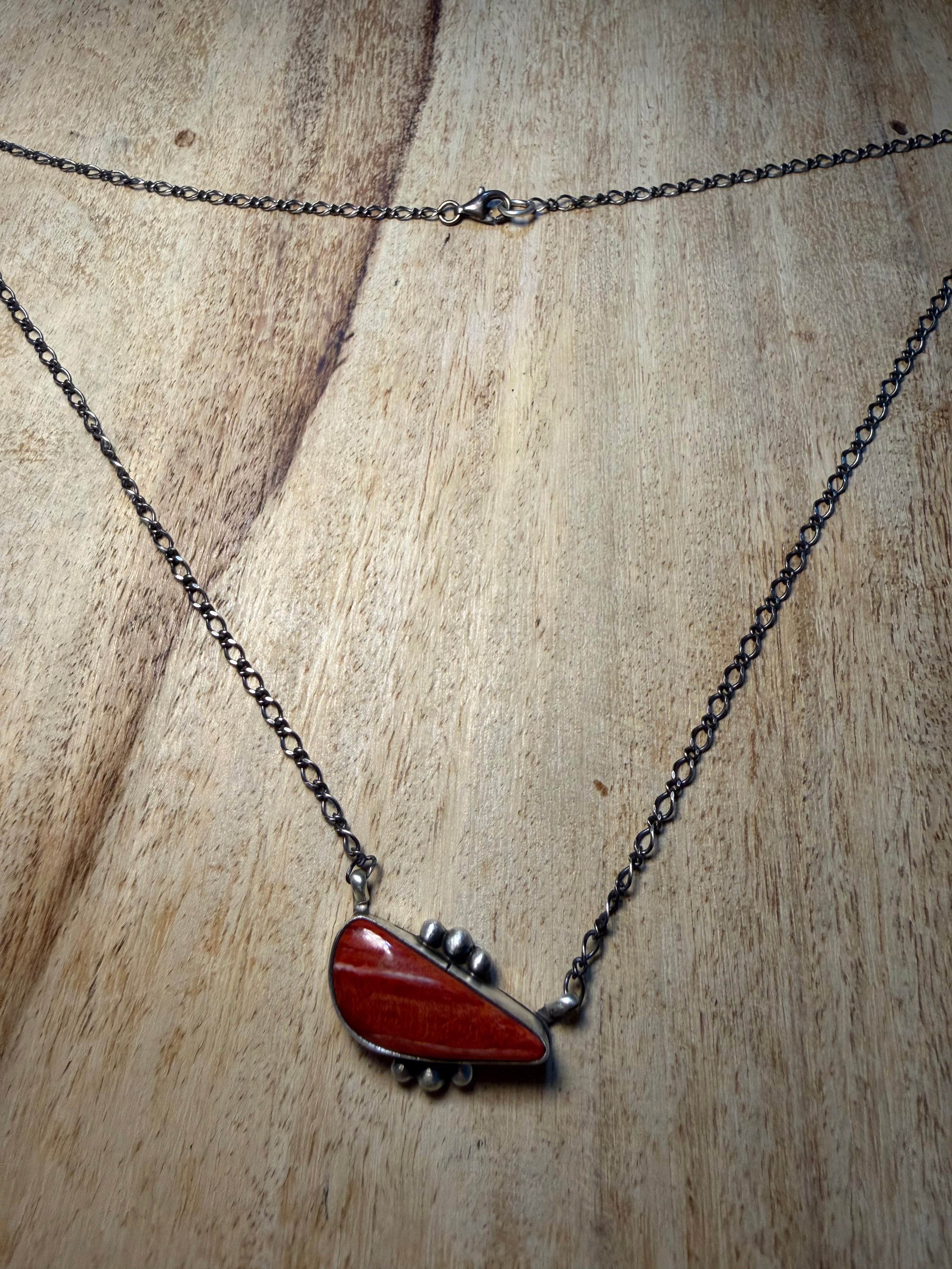 Navajo Made Red Spiny Necklace