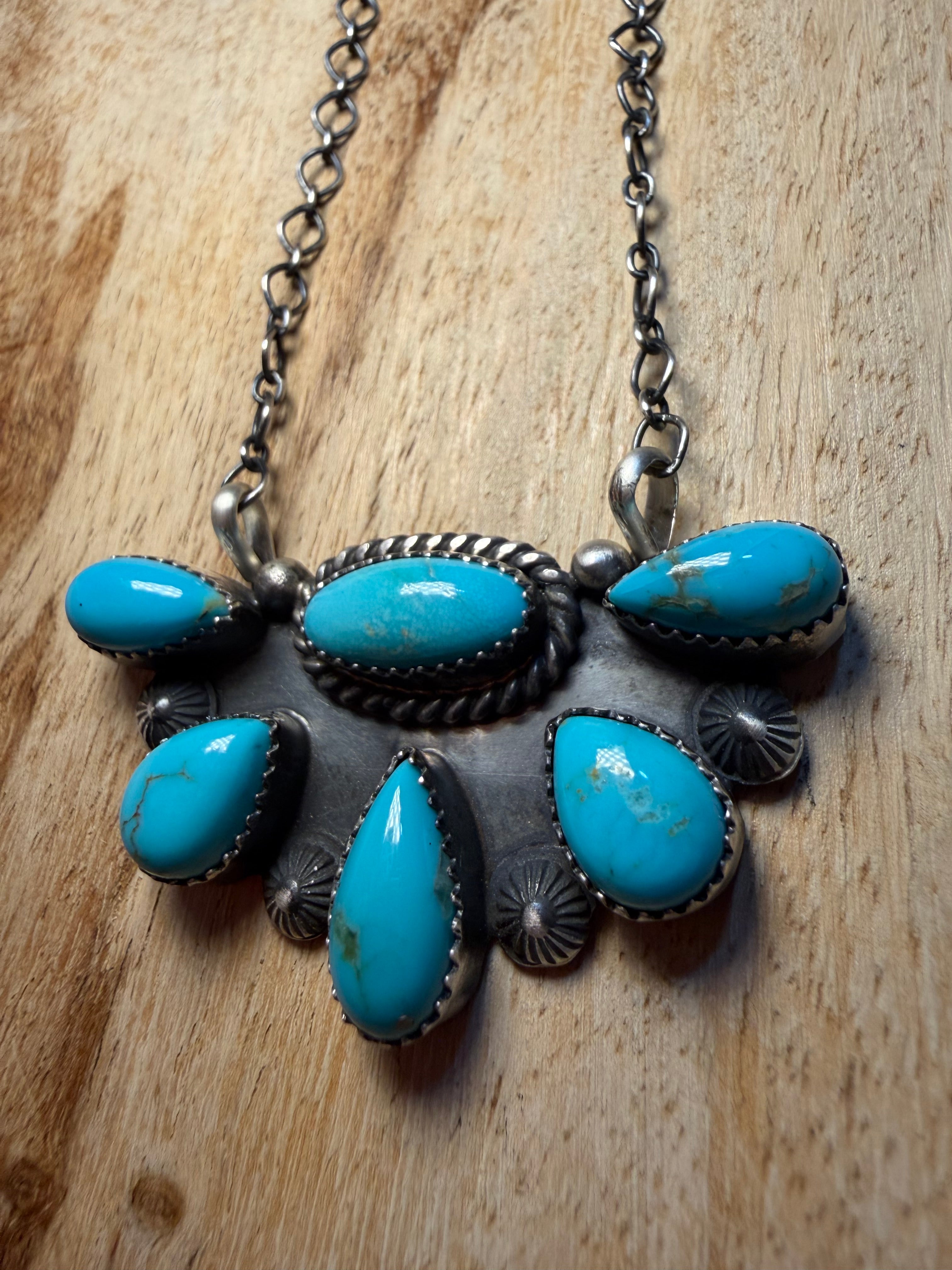 Native Half Cluster Turquoise Necklace