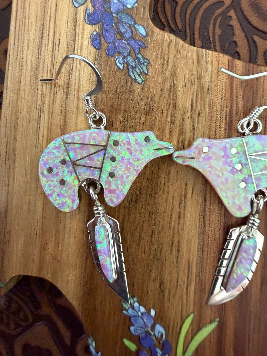 Opal and Sterling Silver Earrings