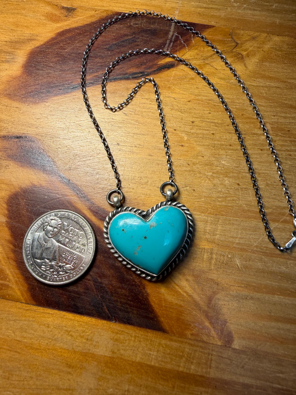 Larson Chee Navajo Heart Shaped Turquoise Necklace
