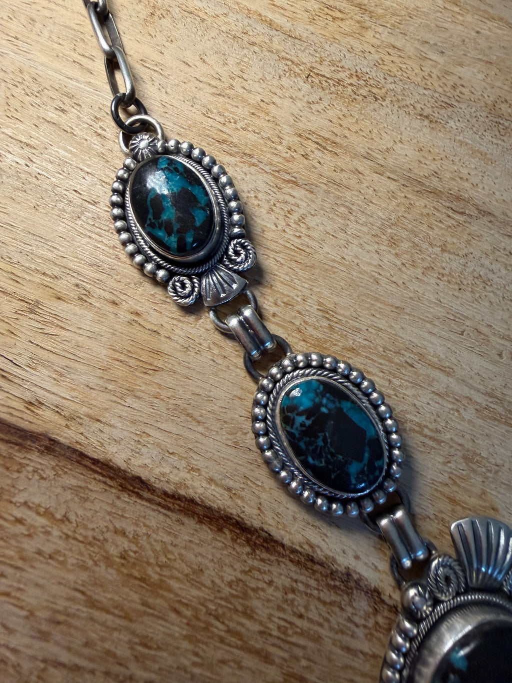 Ray Bennett Navajo Blackjack Turquoise Necklace