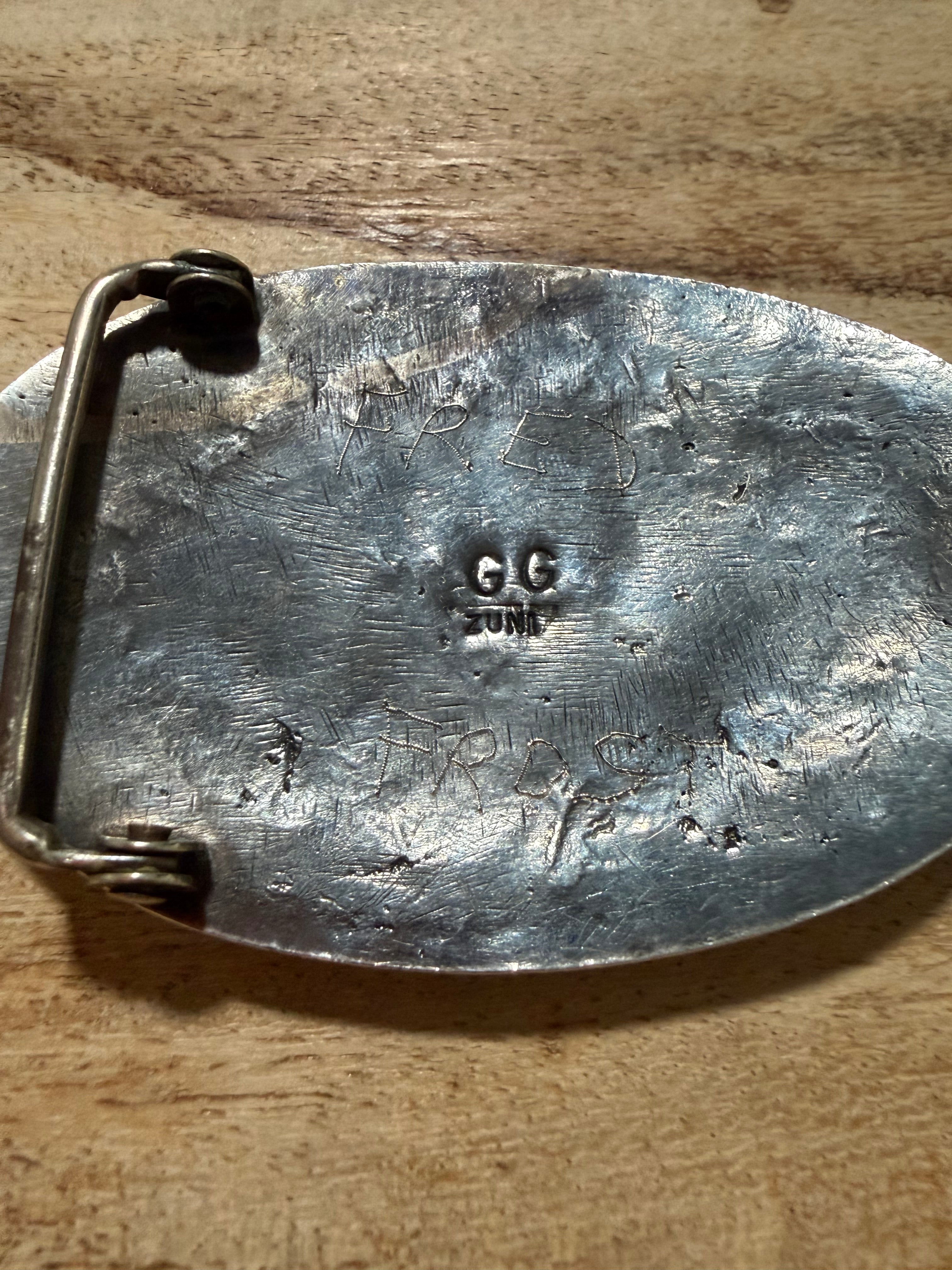 Zuni Made Gloria Garcia Turquoise Belt Buckle