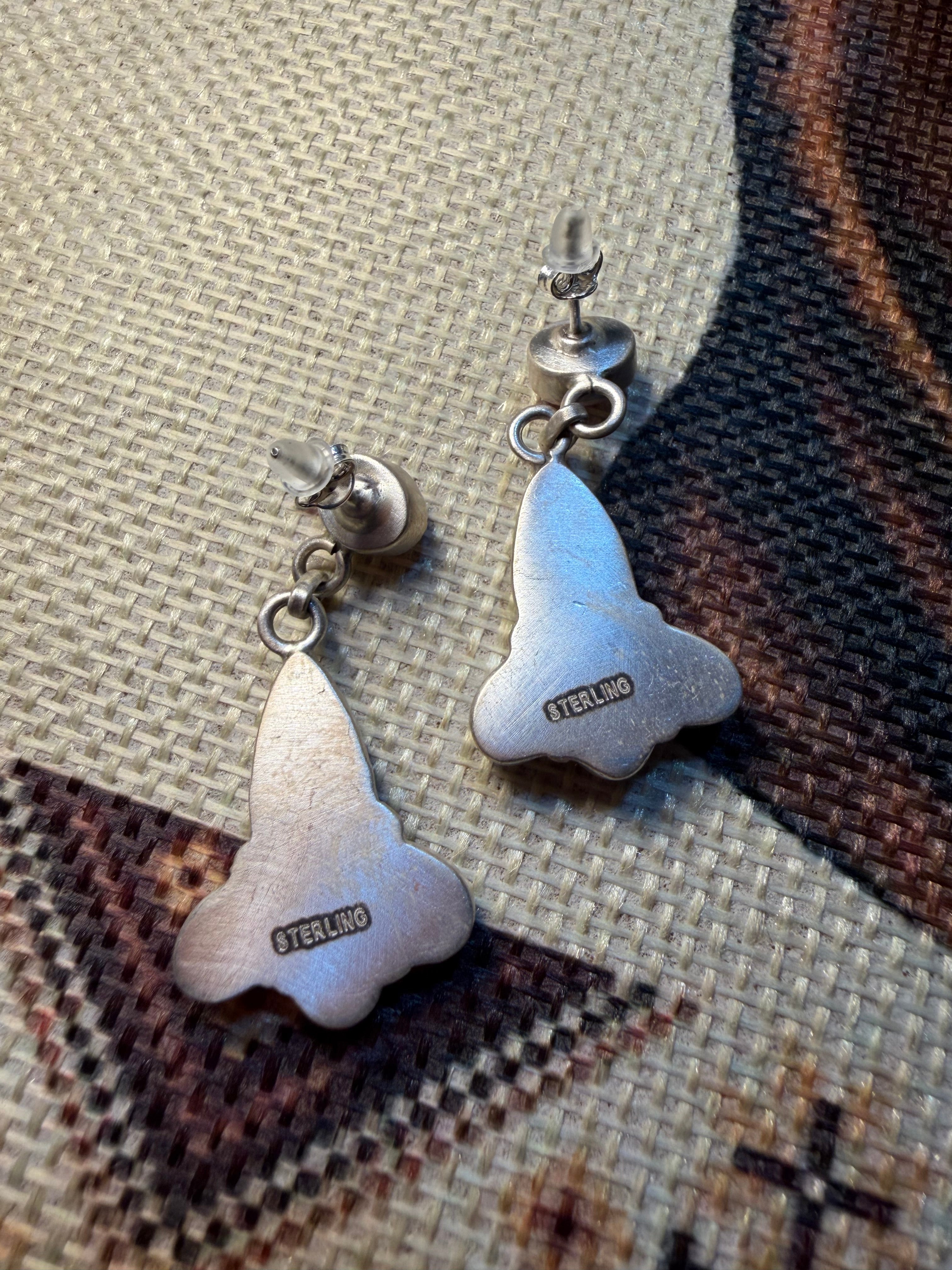 Pink Conch and Number 8 Turquoise Post Dangles