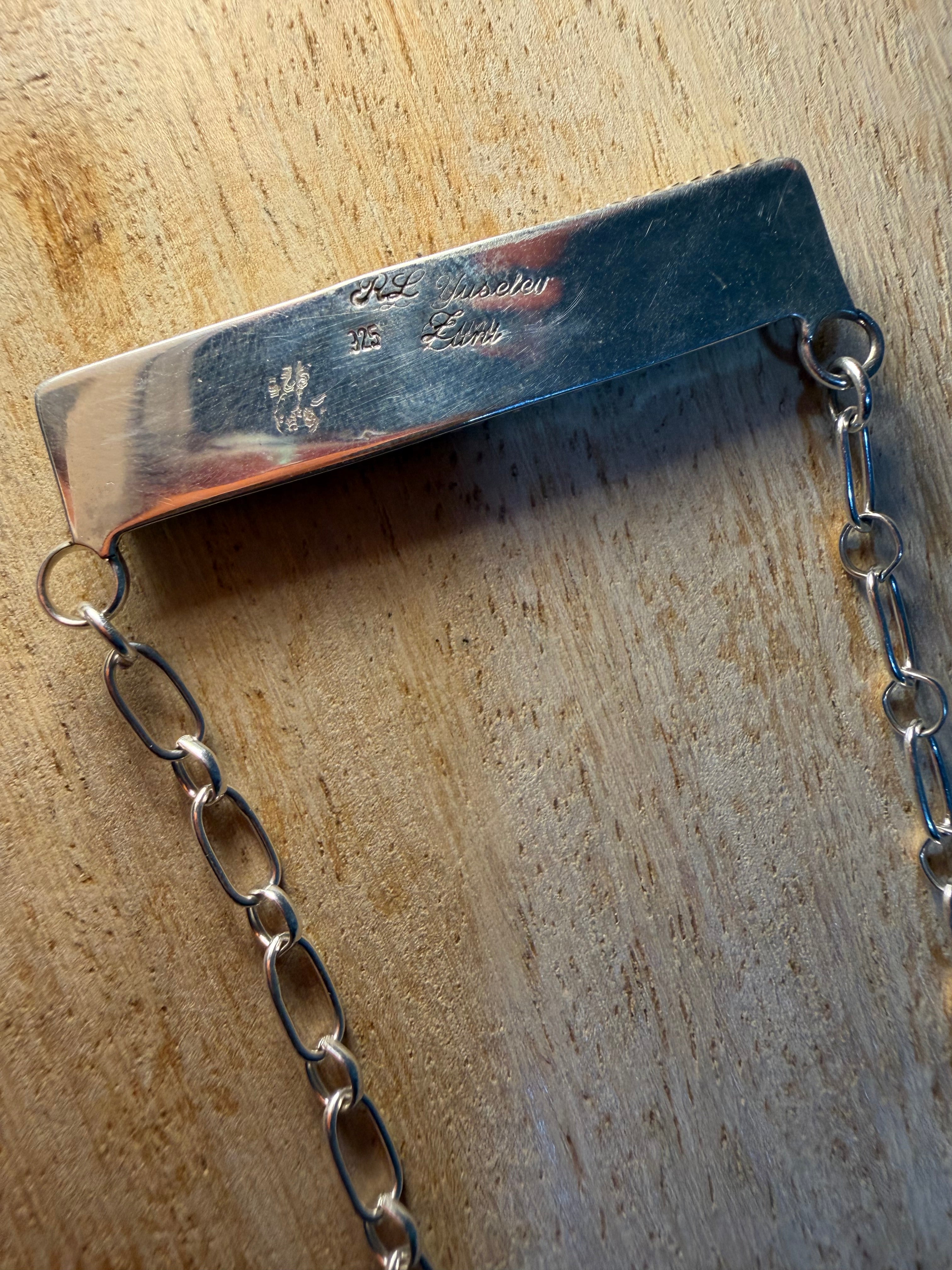 Zuni Made Turquoise Bar Inlay Necklace