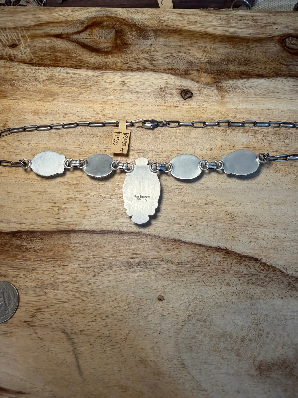 Ray Bennett Navajo Blackjack Turquoise Necklace