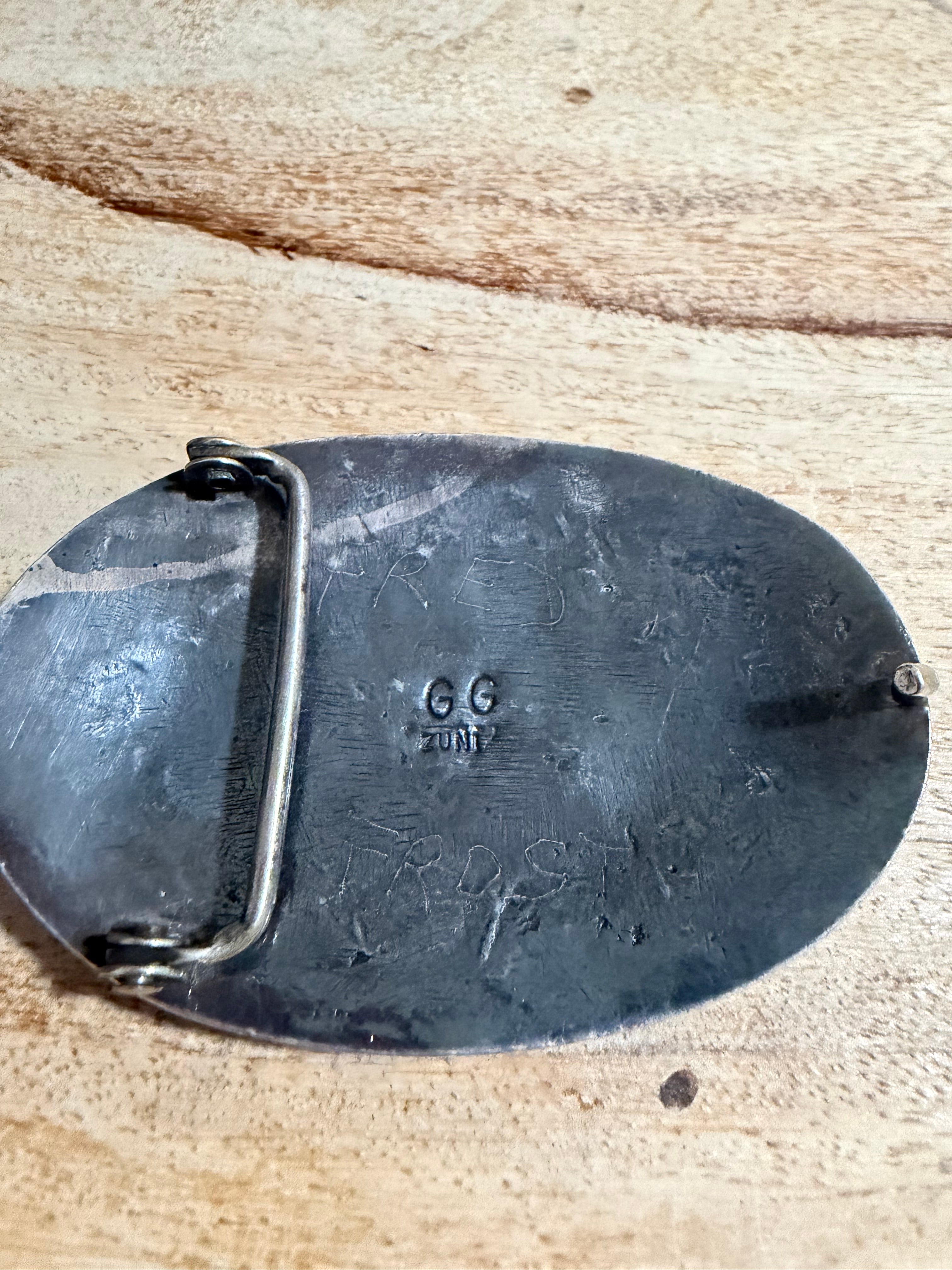 Zuni Made Gloria Garcia Turquoise Belt Buckle